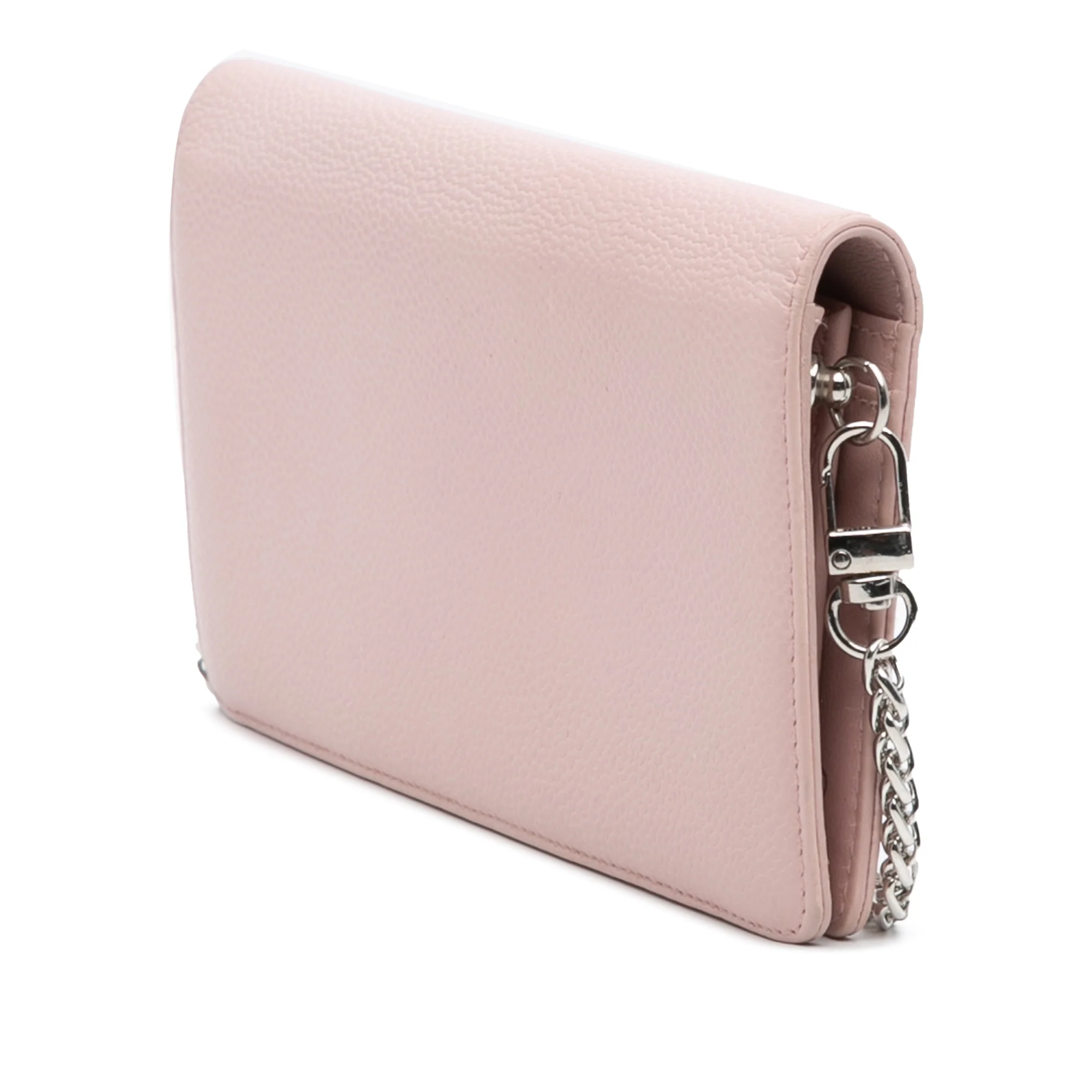 Chanel | Pre-Owned CC Caviar Wallet On Chain | Pink/Light Pink - Image 4