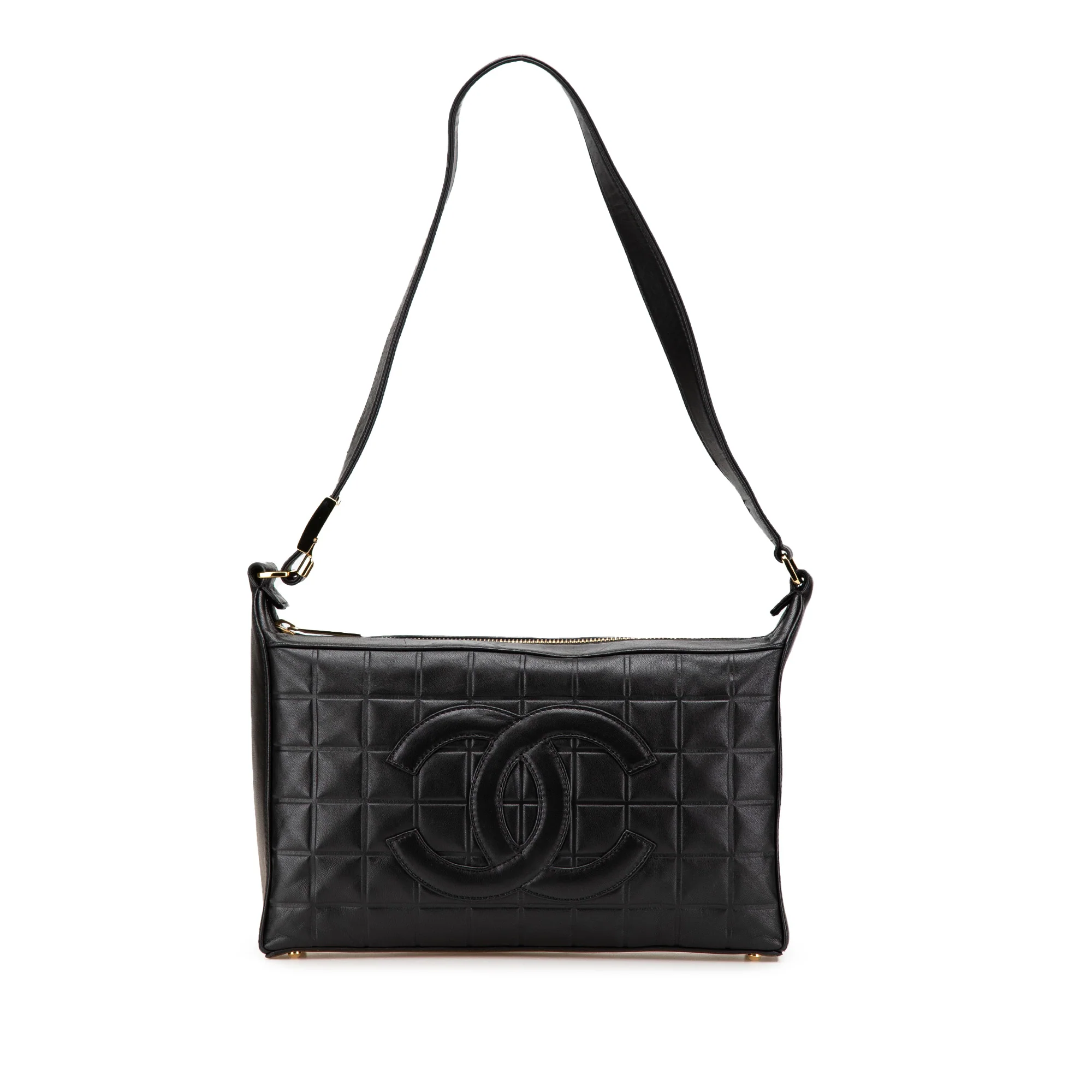 Chanel | Pre-Owned CC Choco Bar Lambskin Shoulder Bag | Black