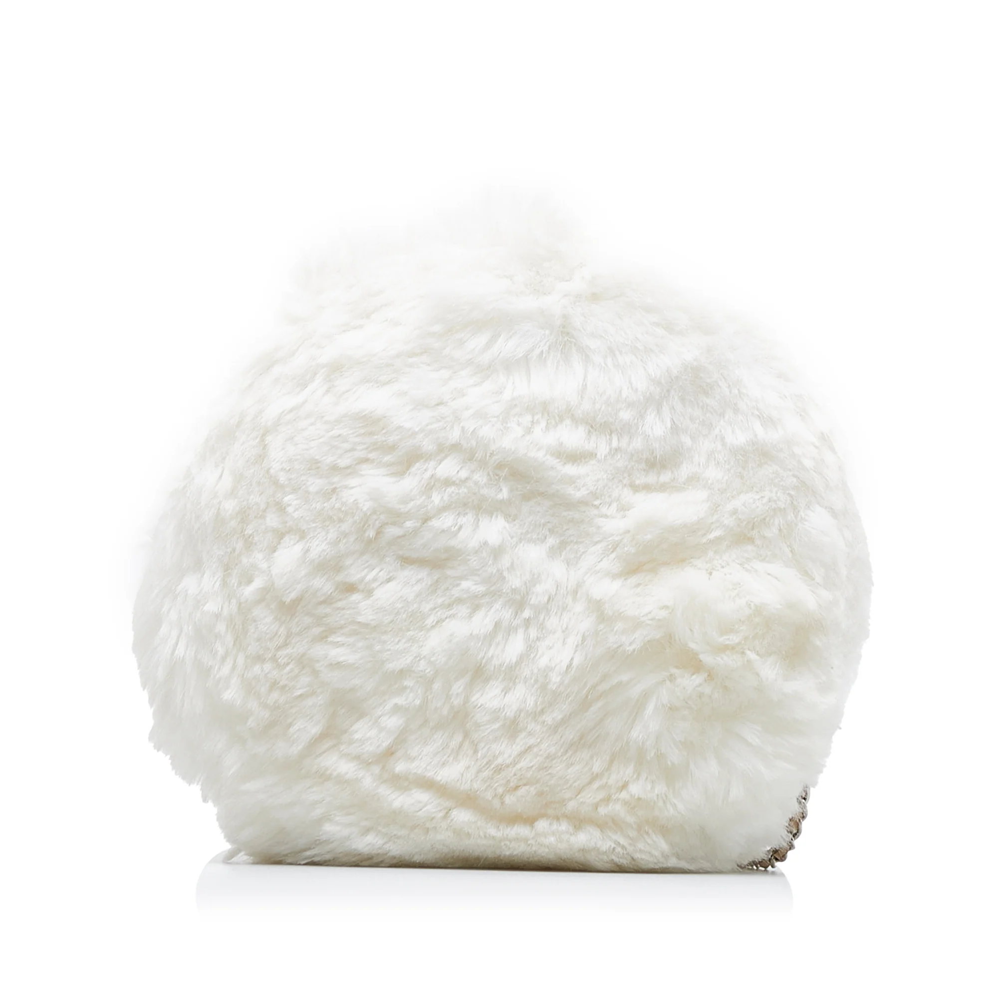 Chanel | Pre-Owned CC Crystal Embellished Faux Fur Round Crossbody | White - Image 5