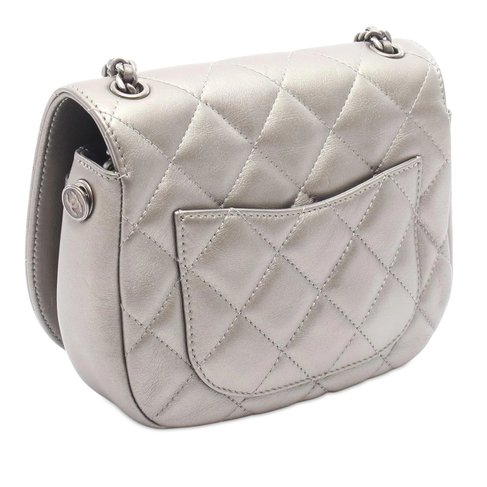 Chanel | Pre-Owned CC Quilted Lambskin Casual Pocket Flap Bag | Gold - Image 2