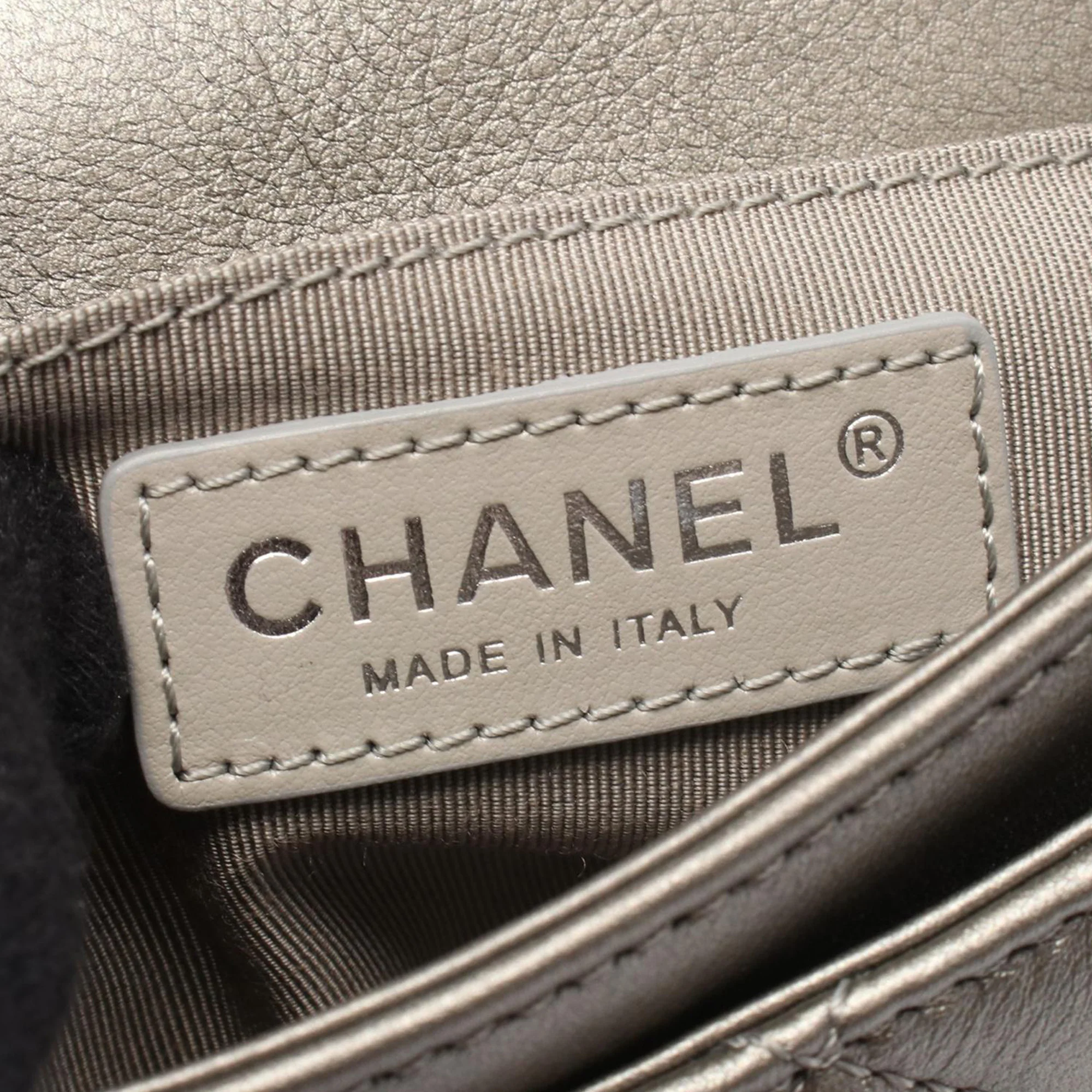 Chanel | Pre-Owned CC Quilted Lambskin Casual Pocket Flap Bag | Gold - Image 4