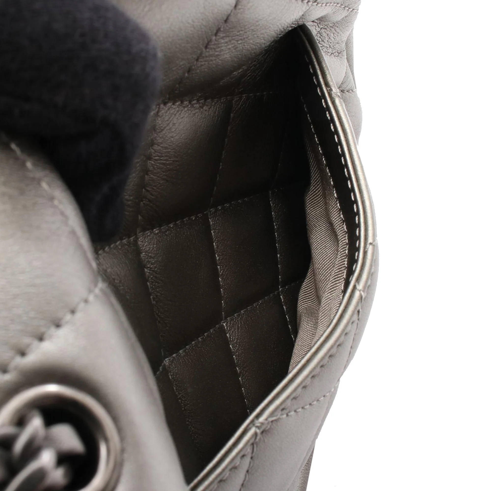 Chanel | Pre-Owned CC Quilted Lambskin Casual Pocket Flap Bag | Gold - Image 6