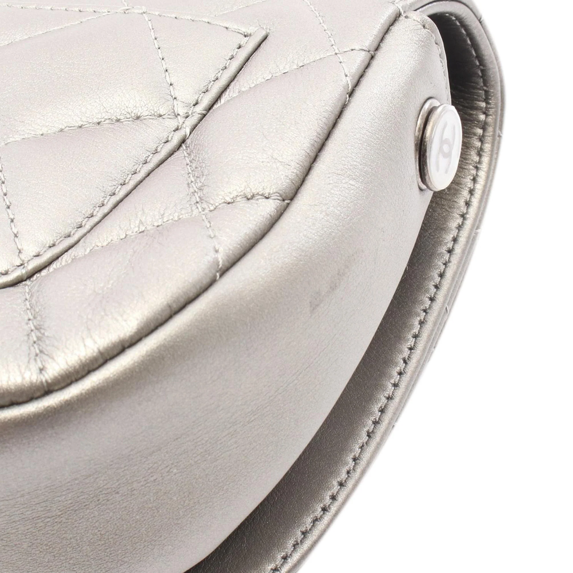 Chanel | Pre-Owned CC Quilted Lambskin Casual Pocket Flap Bag | Gold - Image 8