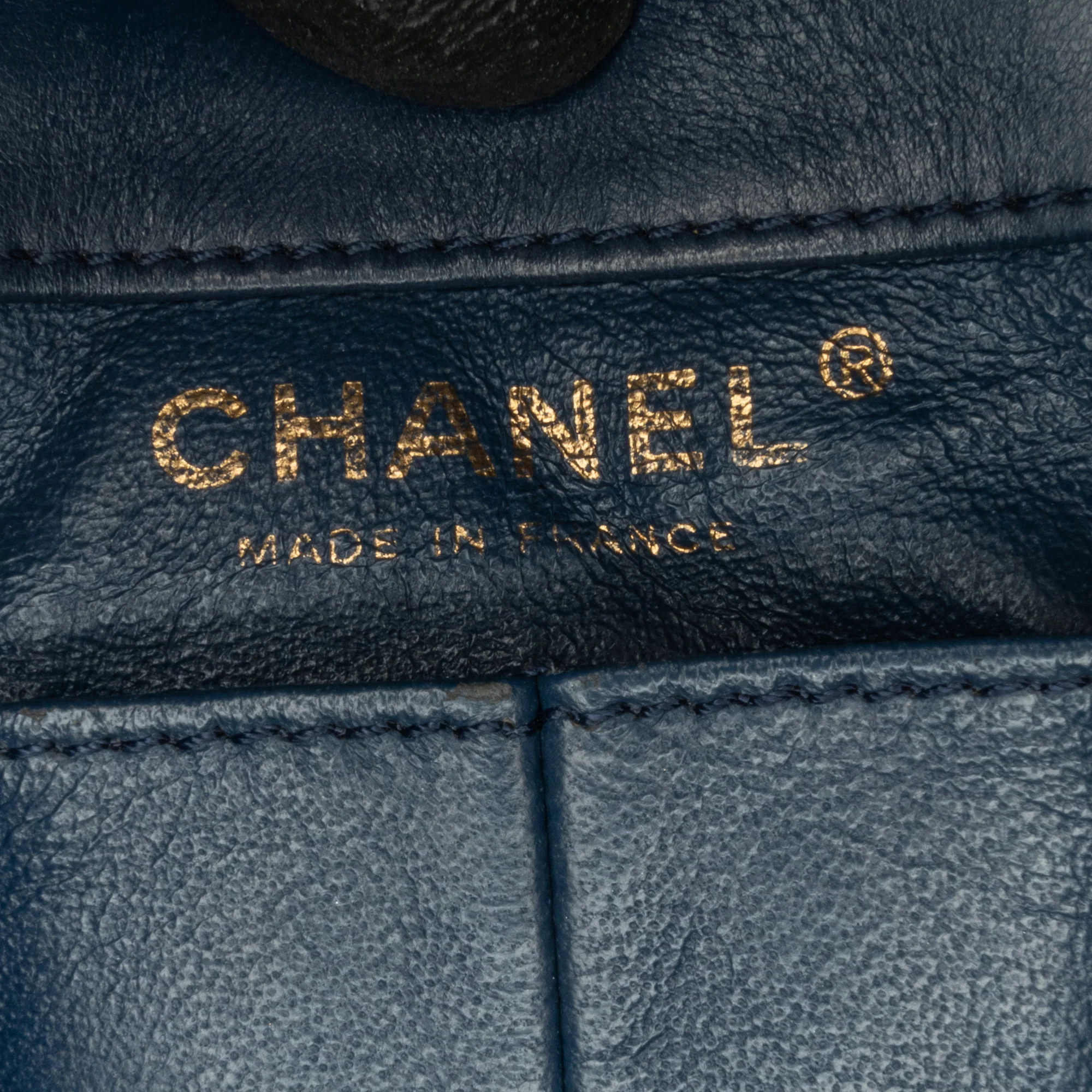 Chanel | Pre-Owned CC Quilted Lambskin Double Flap | Blue/Navy - Image 10