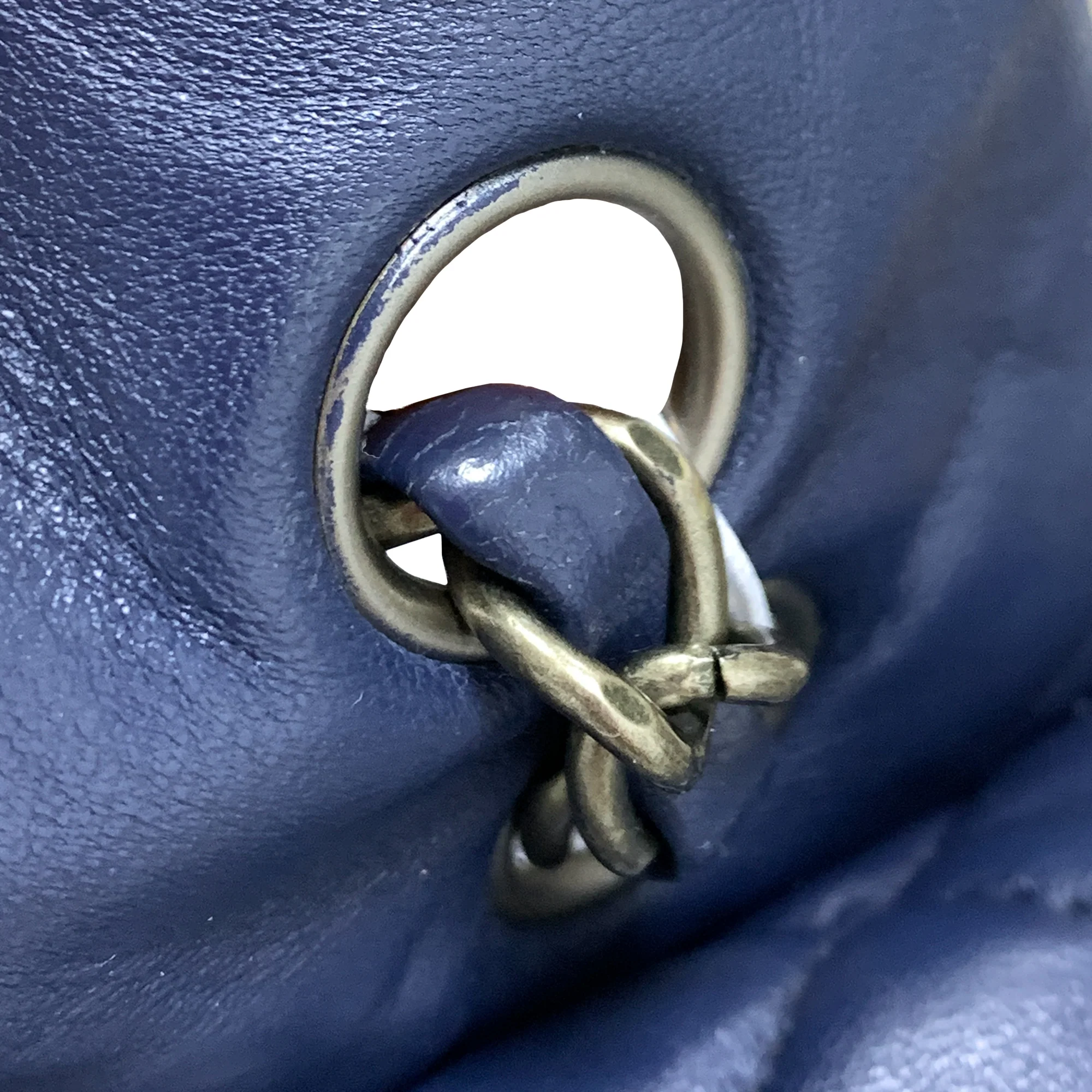 Chanel | Pre-Owned CC Quilted Lambskin Double Flap | Blue/Navy - Image 12