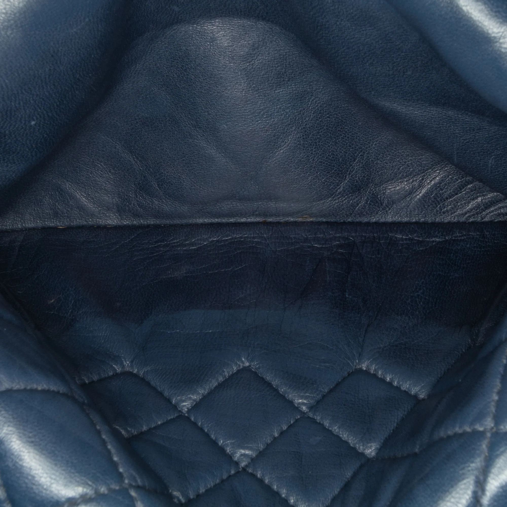 Chanel | Pre-Owned CC Quilted Lambskin Double Flap | Blue/Navy - Image 9