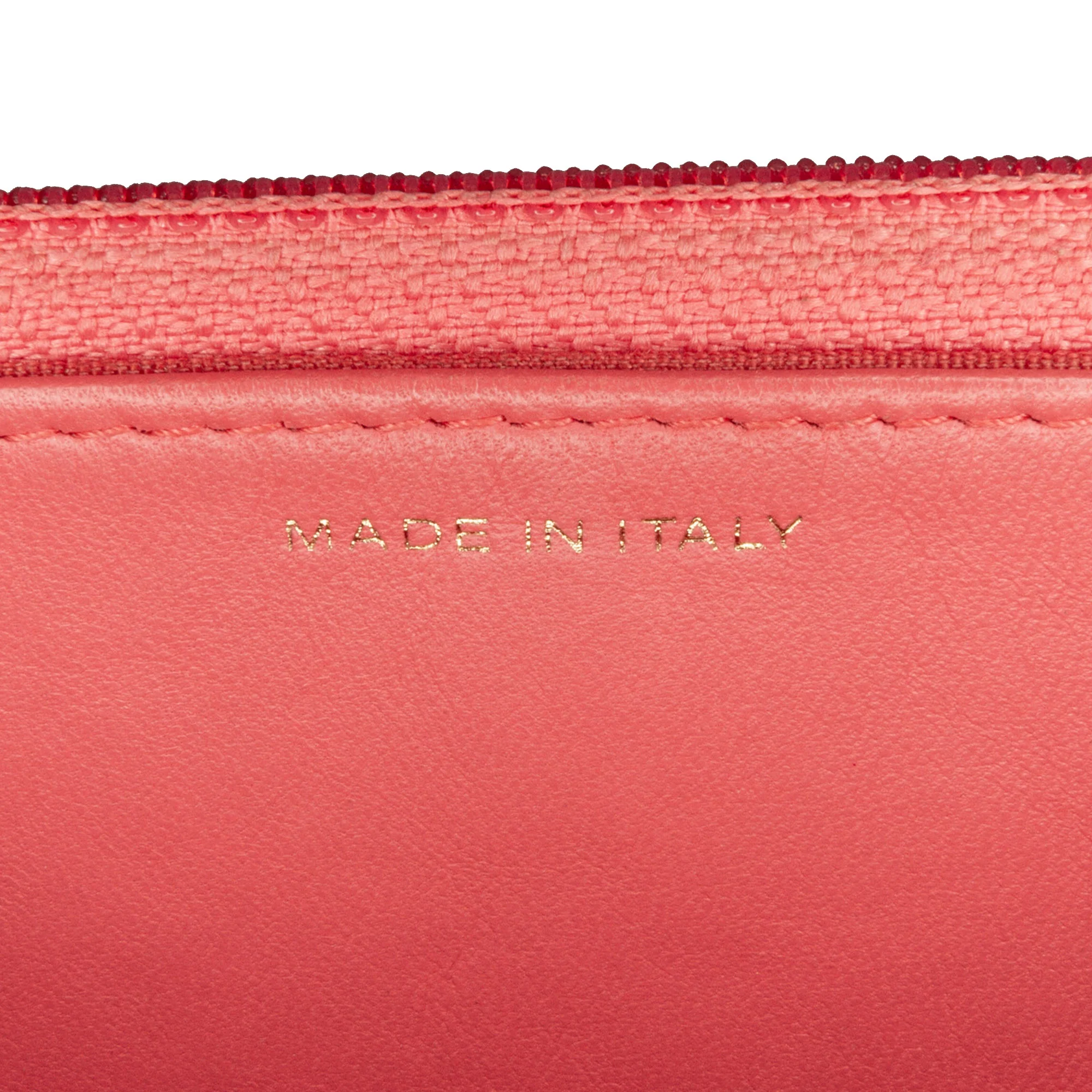 Chanel | Pre-Owned CC Quilted Lambskin Double Stitch Tassel Wallet On Chain | Pink/Blush - Image 14