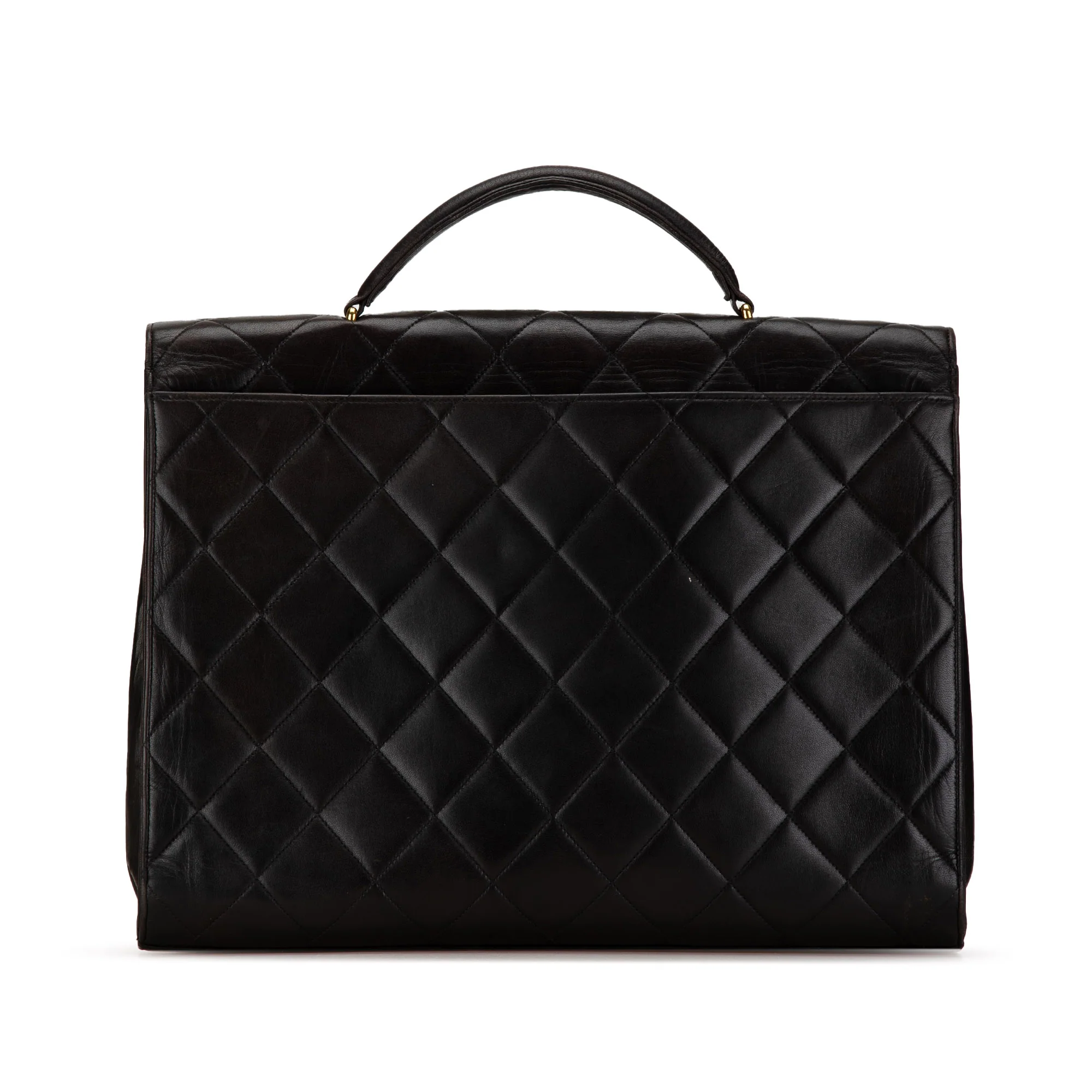 Chanel | Pre-Owned CC Quilted Lambskin Flap Briefcase | Black - Image 9