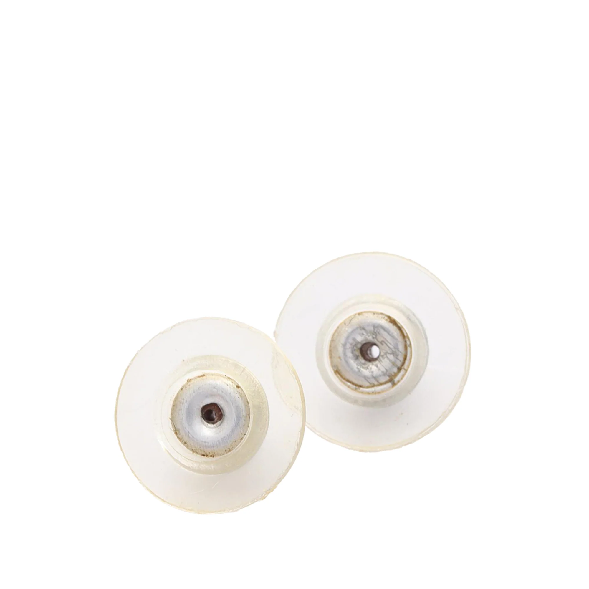 Chanel | Pre-Owned CC Stainless Steel Rhinestones Push Back Earrings | SilverPink - Image 5
