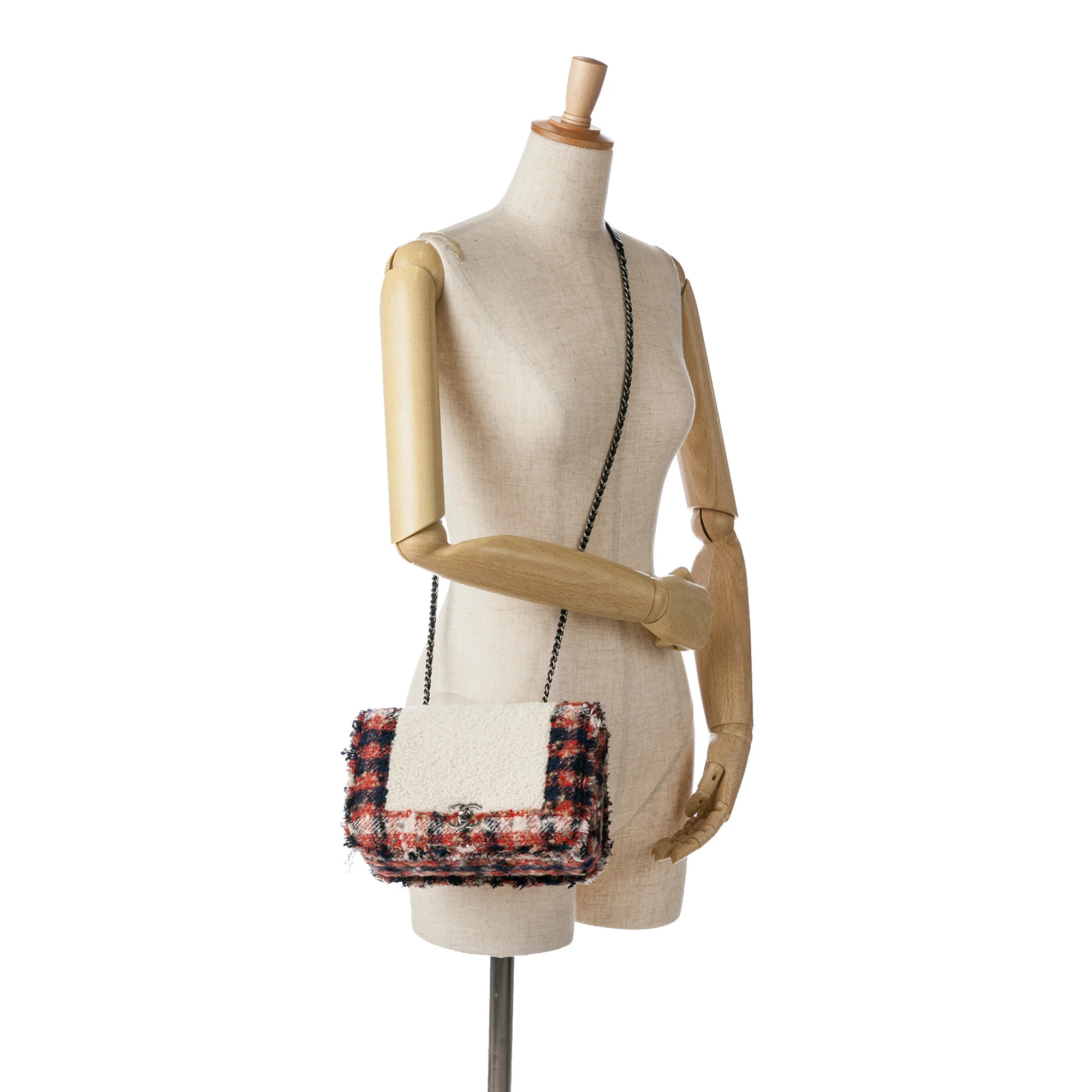 Chanel | Pre-Owned CC Tweed and Shearling Single Flap | Multi - Image 9