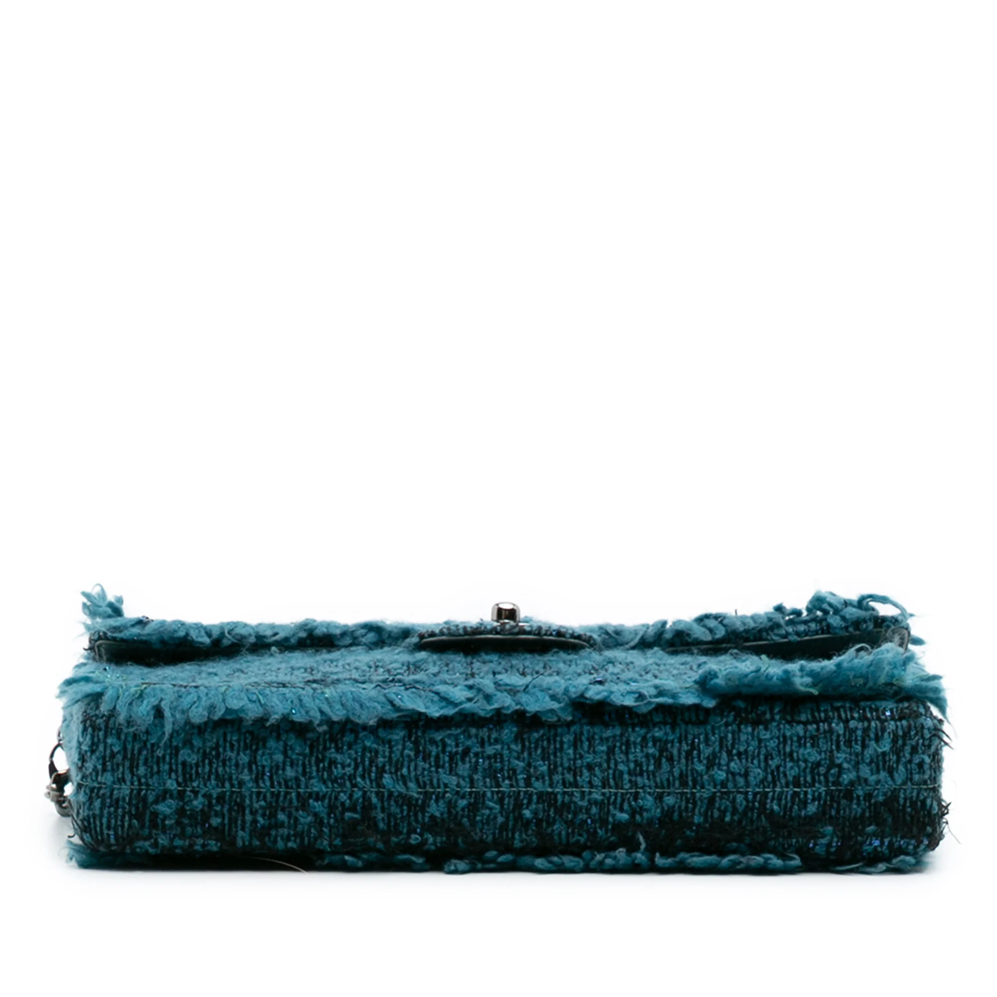 Chanel | Pre-Owned CC Tweed East West Flap | Blue/Peacock - Image 6