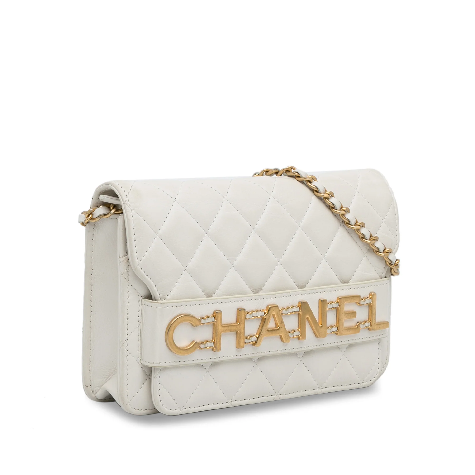 Chanel | Pre-Owned Enchained Wallet on Chain | White - Image 3