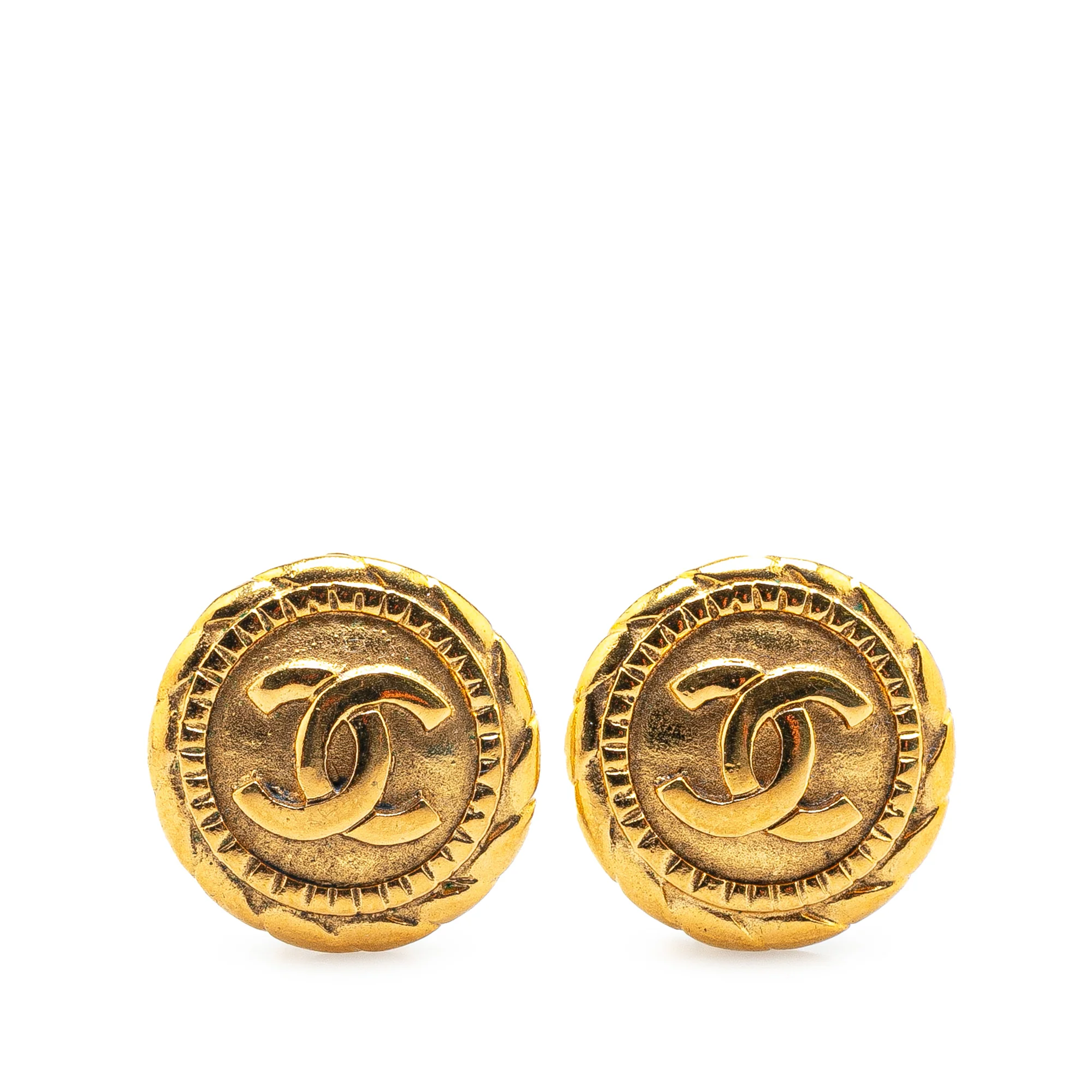 Chanel | Pre-Owned Gold Plated CC Clip On Earrings | Gold