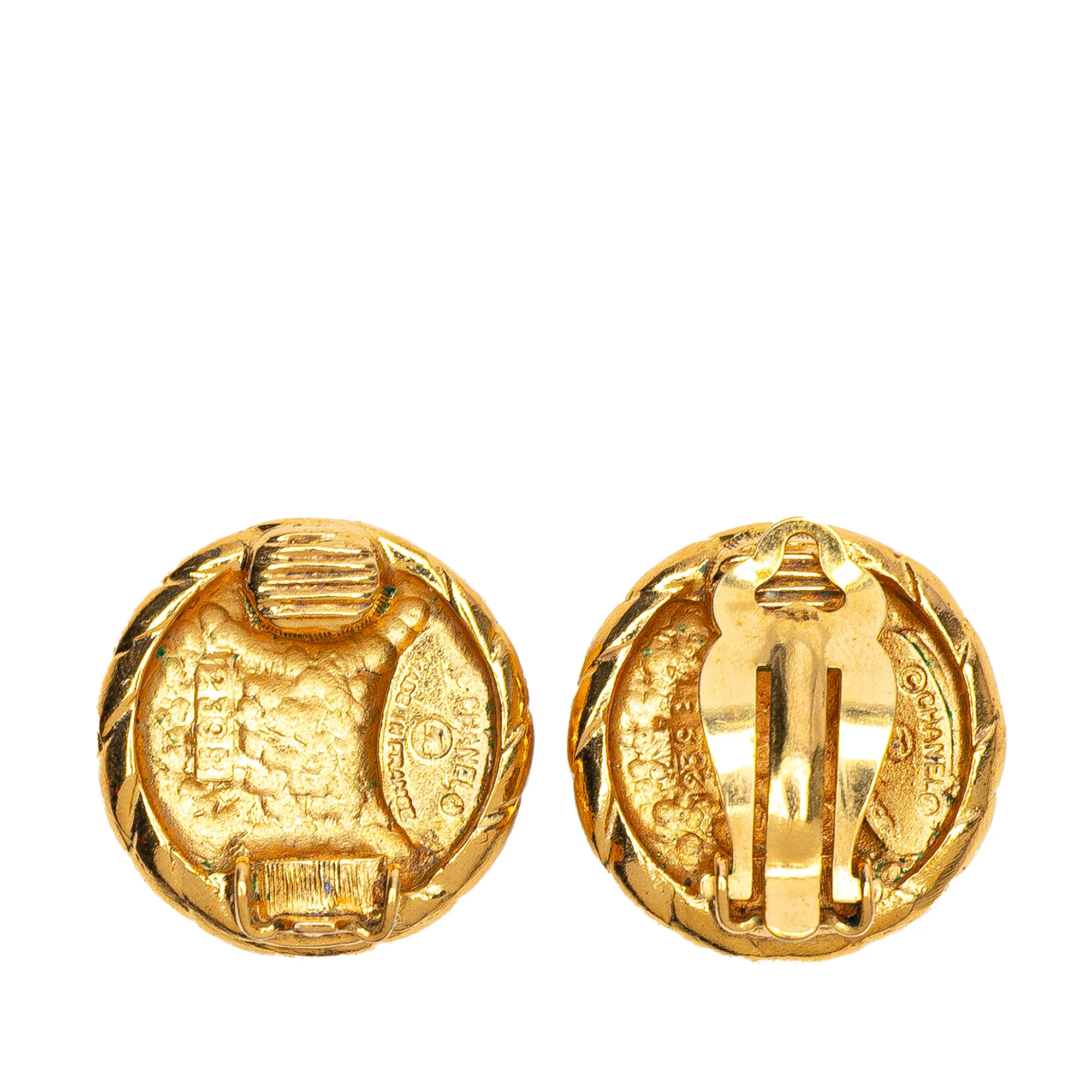 Chanel | Pre-Owned Gold Plated CC Clip On Earrings | Gold - Image 2