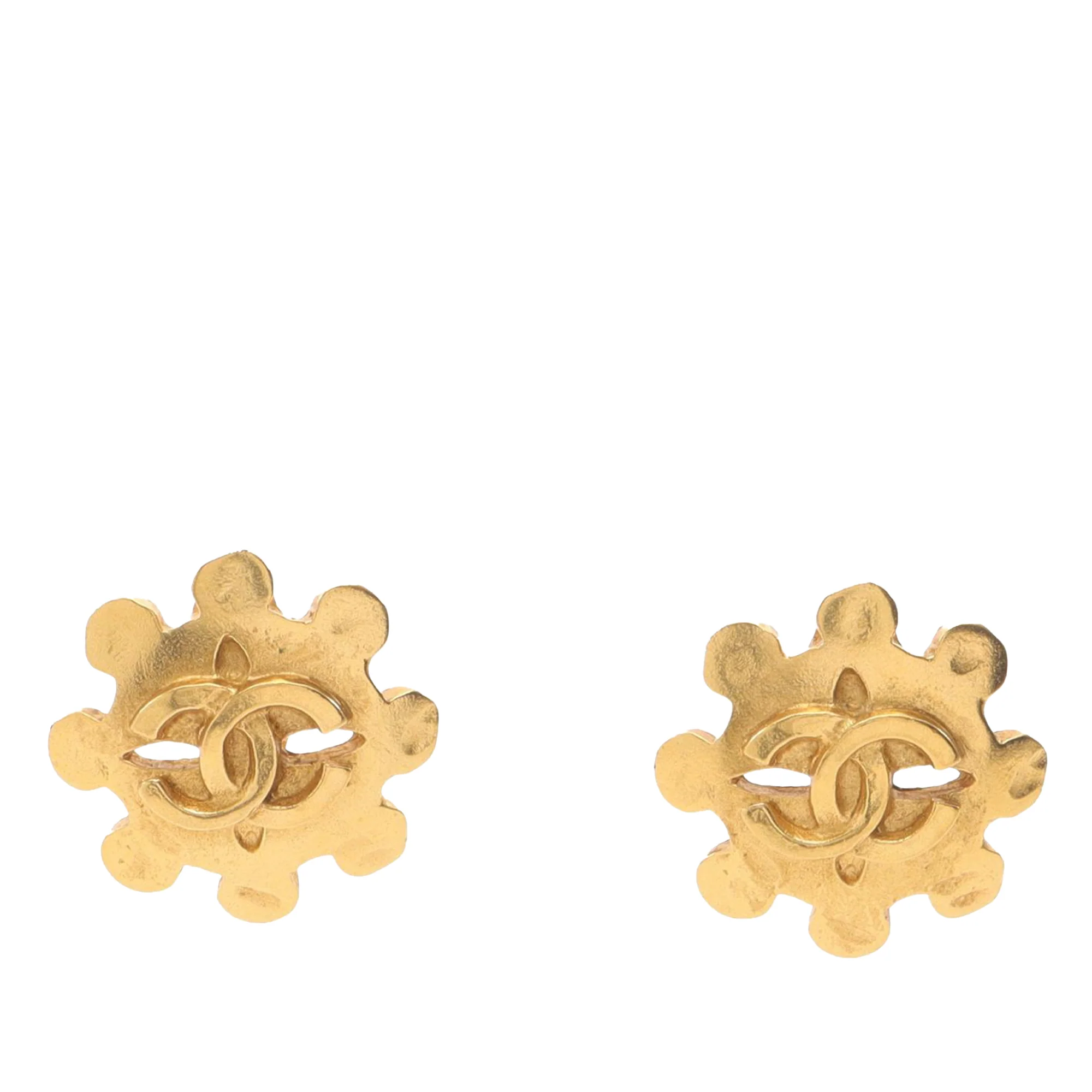 Chanel | Pre-Owned Gold Plated CC Floral Clip On Earrings | Gold