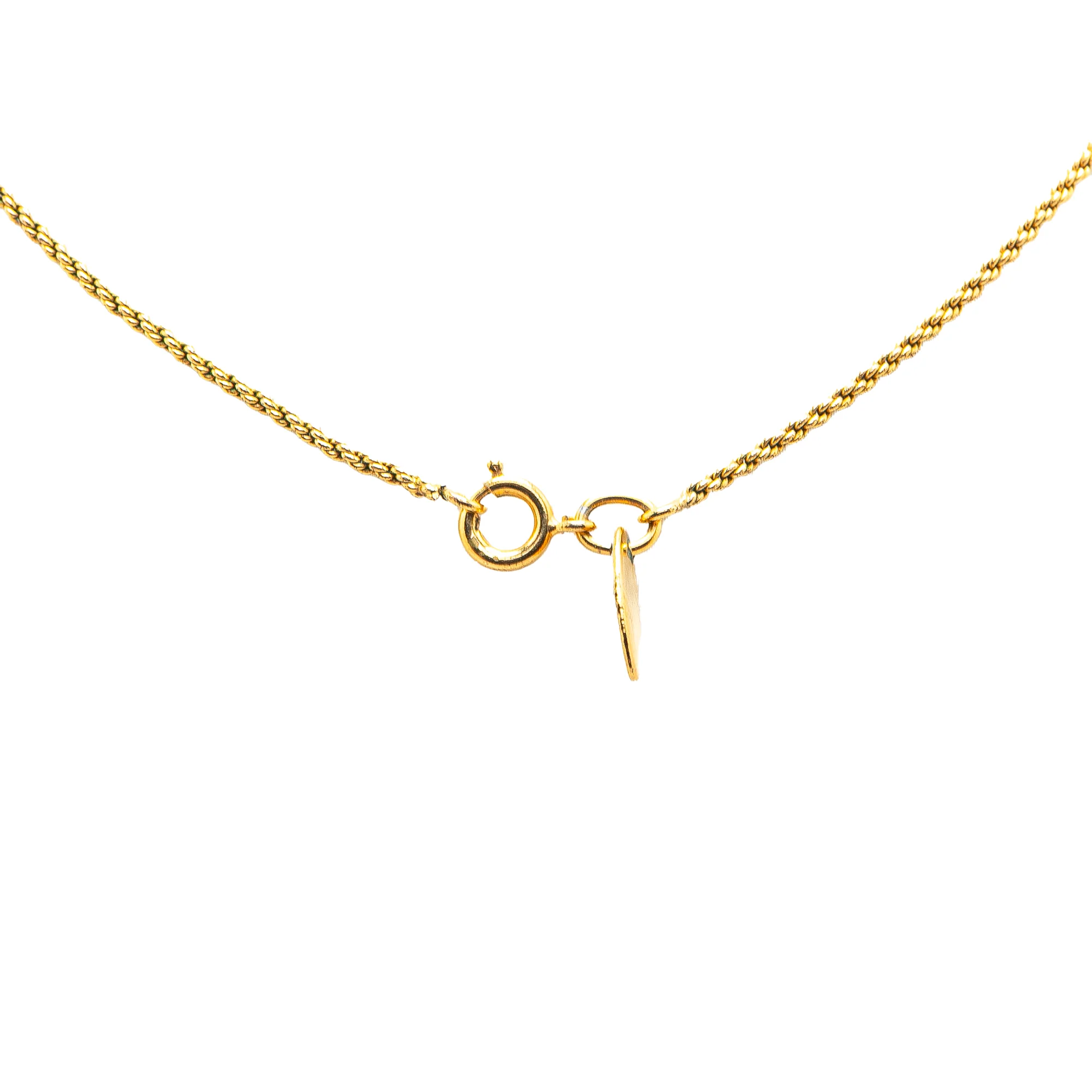 Chanel | Pre-Owned Gold Plated Rhinestone Pendant Necklace | Gold - Image 3