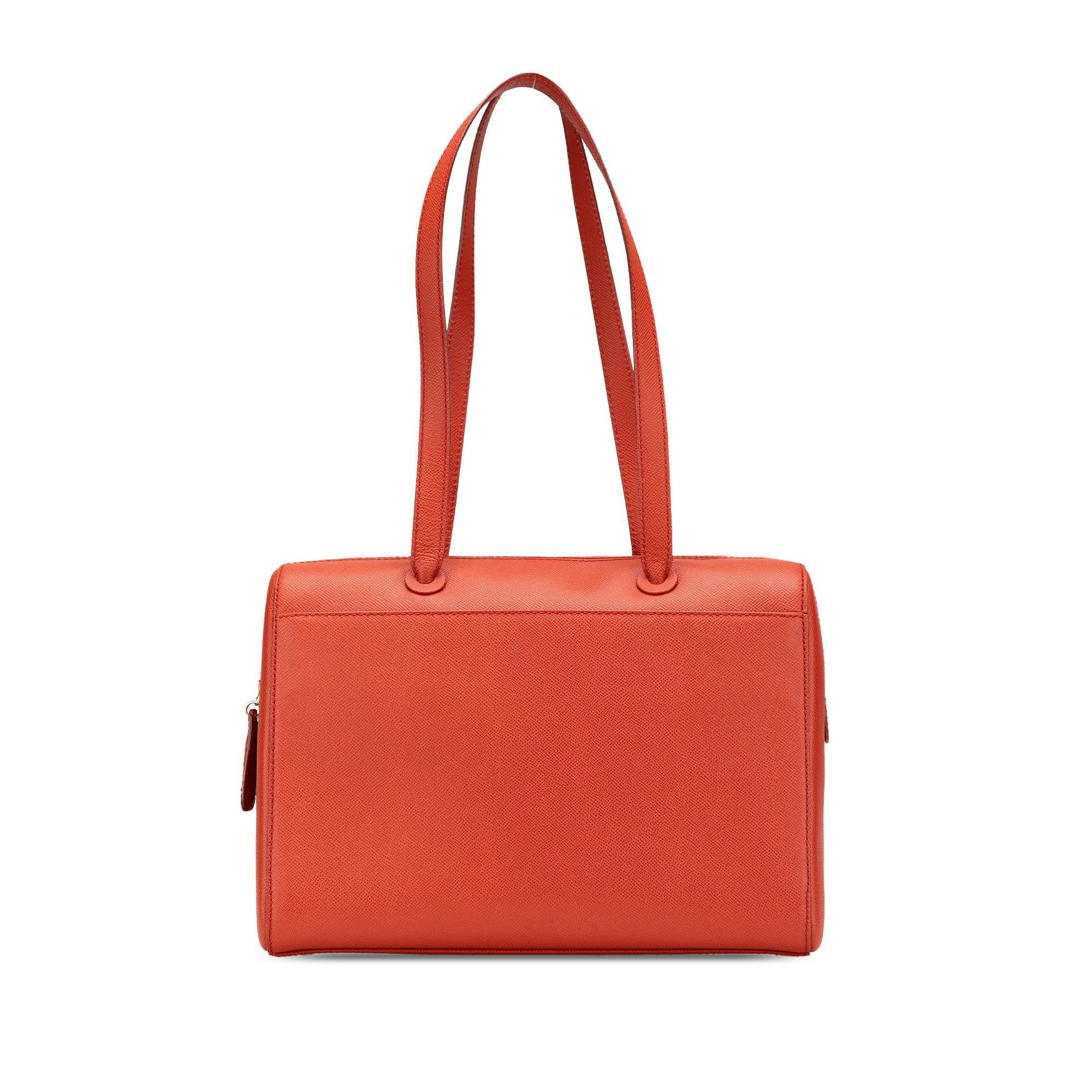 Chanel | Pre-Owned Grained Calfskin Tote | Orange/Dark Orange