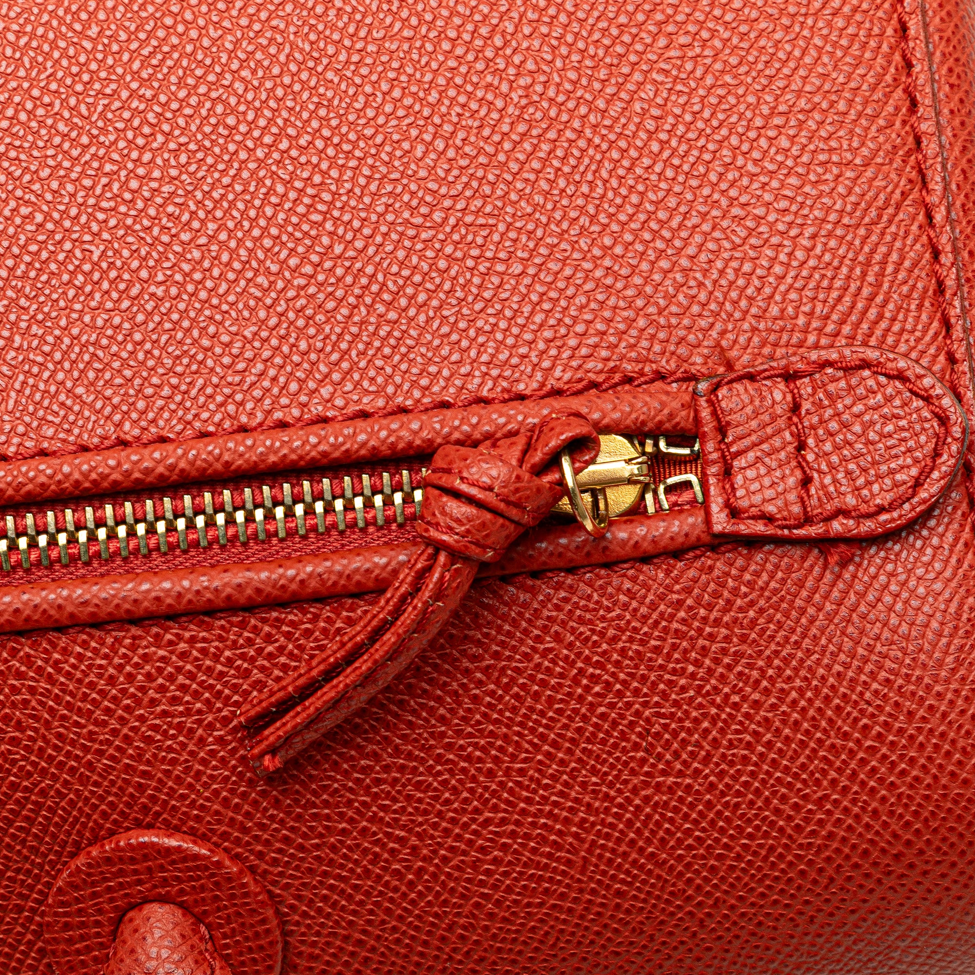 Chanel | Pre-Owned Grained Calfskin Tote | Orange/Dark Orange - Image 15