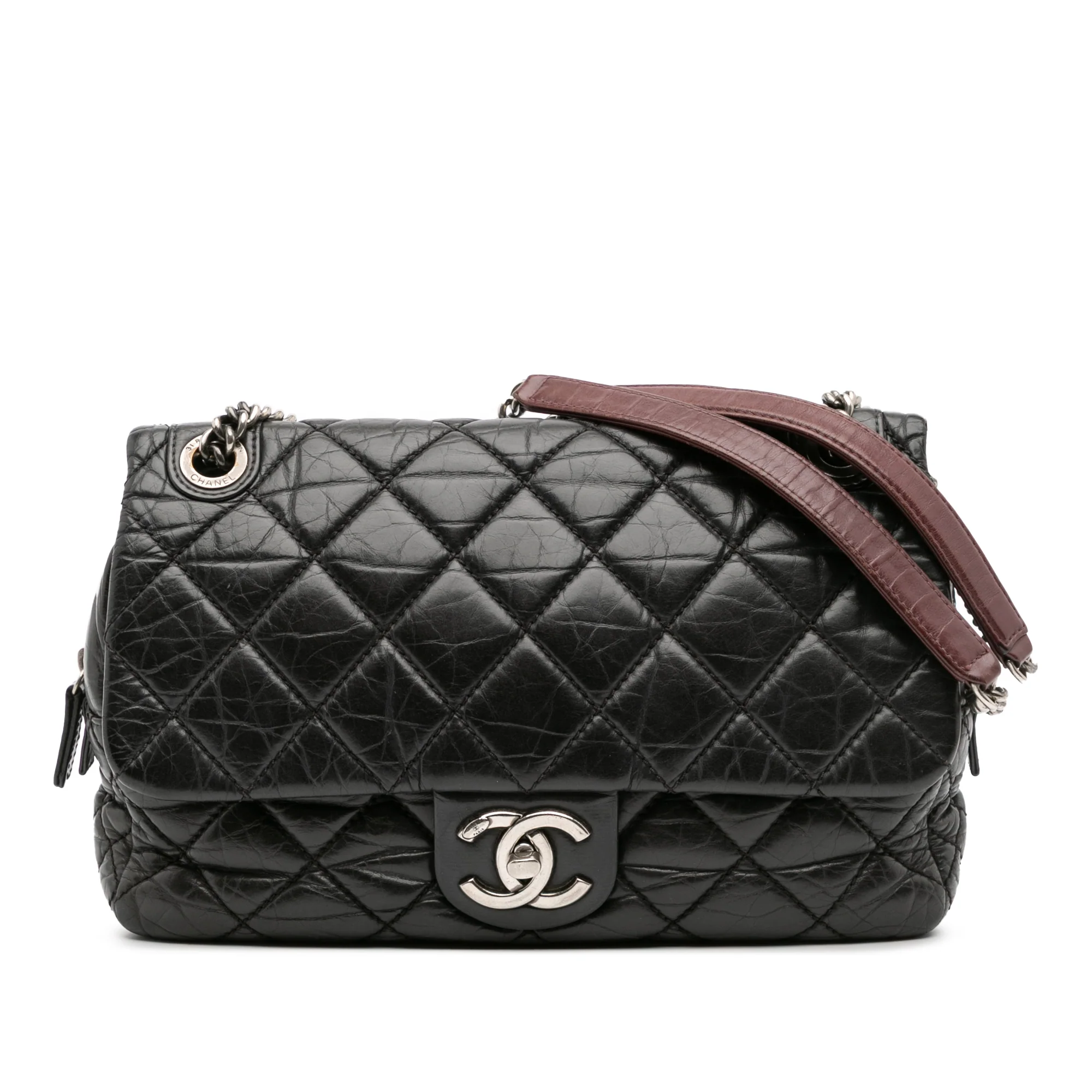 Chanel | Pre-Owned Jumbo Quilted Aged Calfskin Portobello Flap | Black