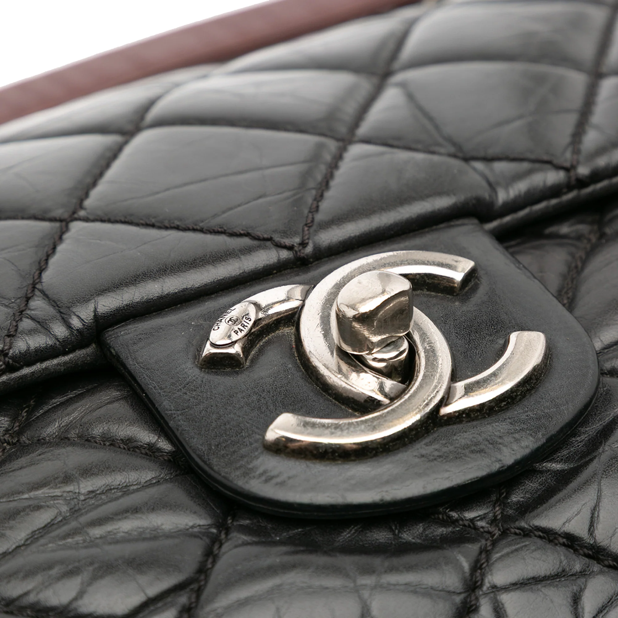 Chanel | Pre-Owned Jumbo Quilted Aged Calfskin Portobello Flap | Black - Image 7