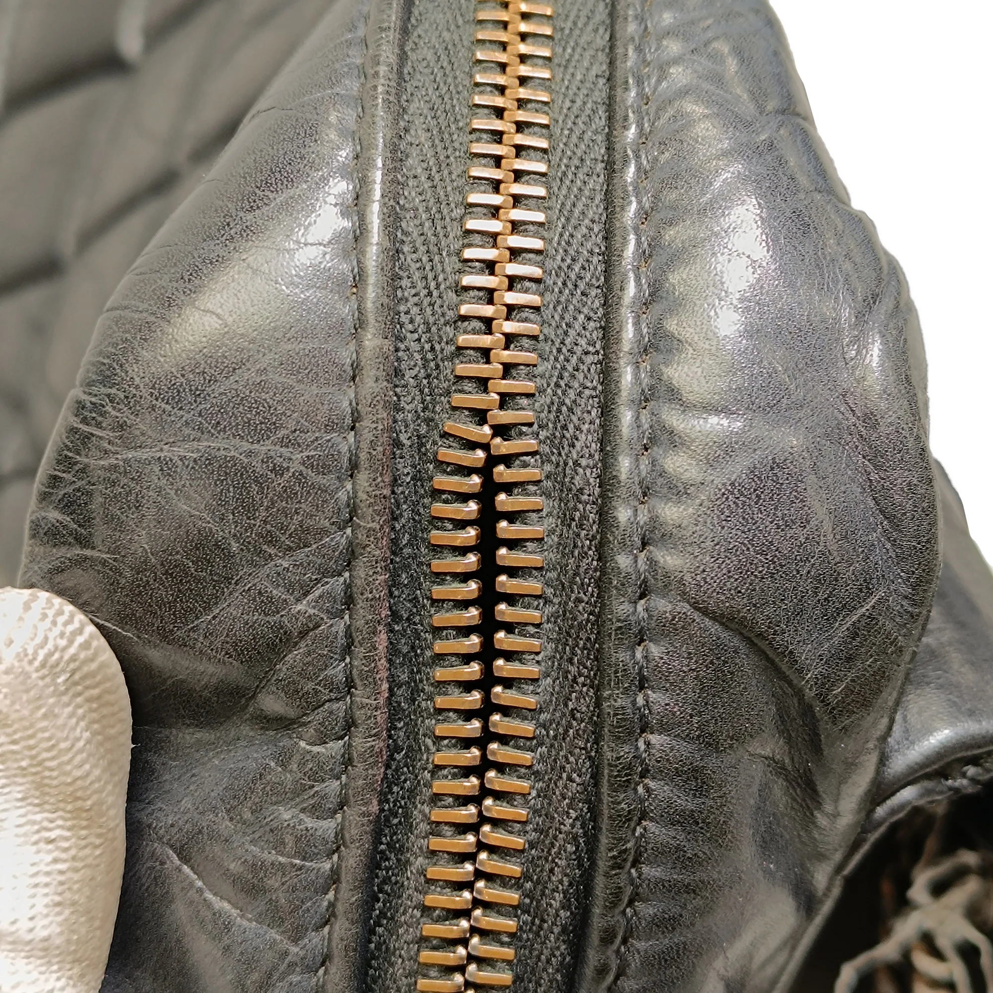 Chanel | Pre-Owned Jumbo Quilted Aged Calfskin Portobello Flap | Black - Image 9