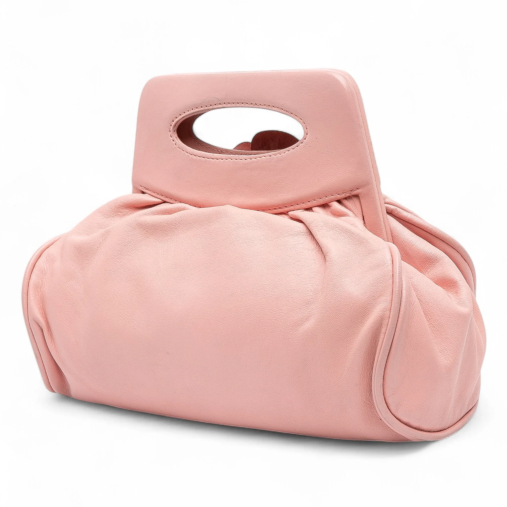 Chanel | Pre-Owned Lambskin Camellia Top Handle Frame Bag | Pink - Image 2