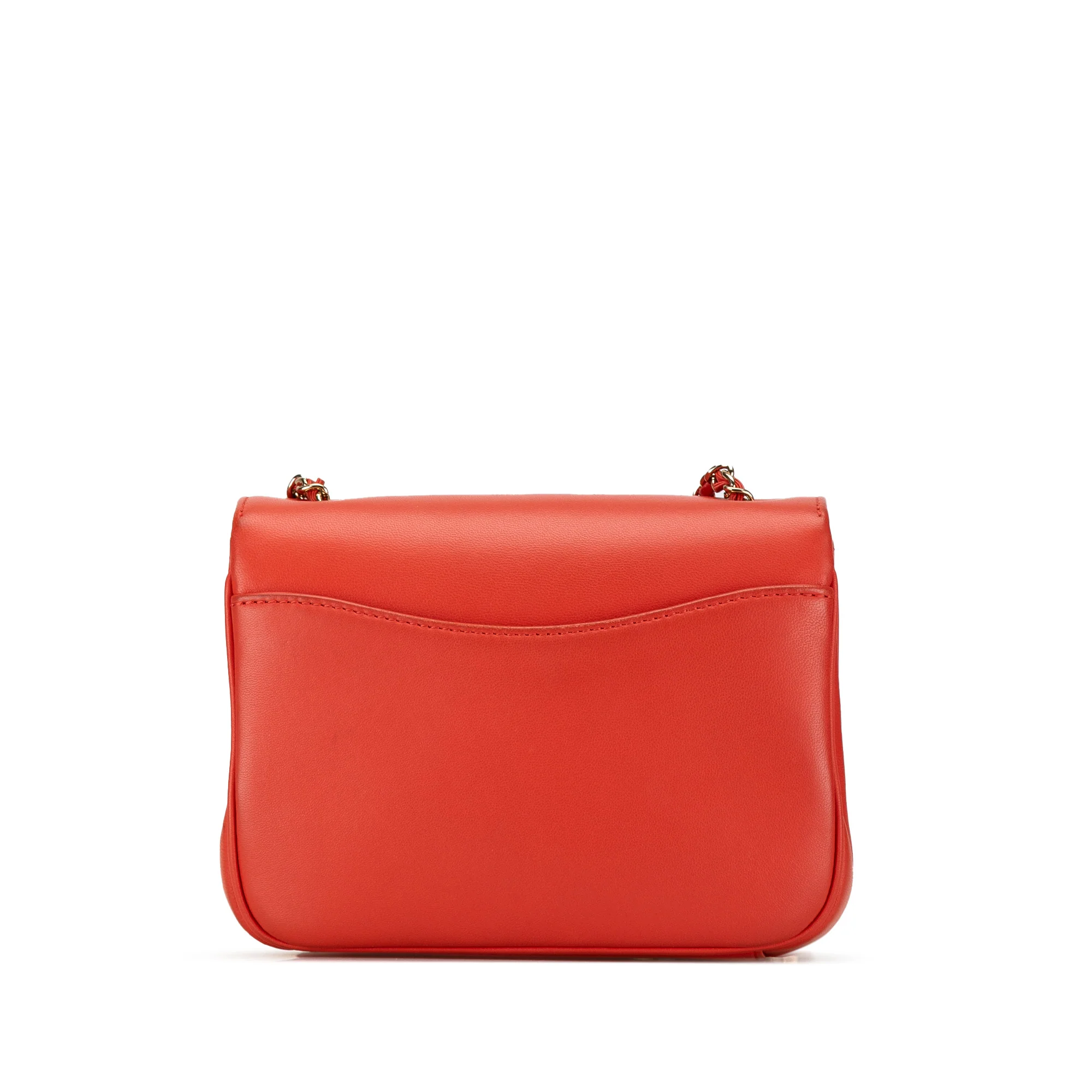 Chanel | Pre-Owned Lambskin CC Mania Flap | Red - Image 4