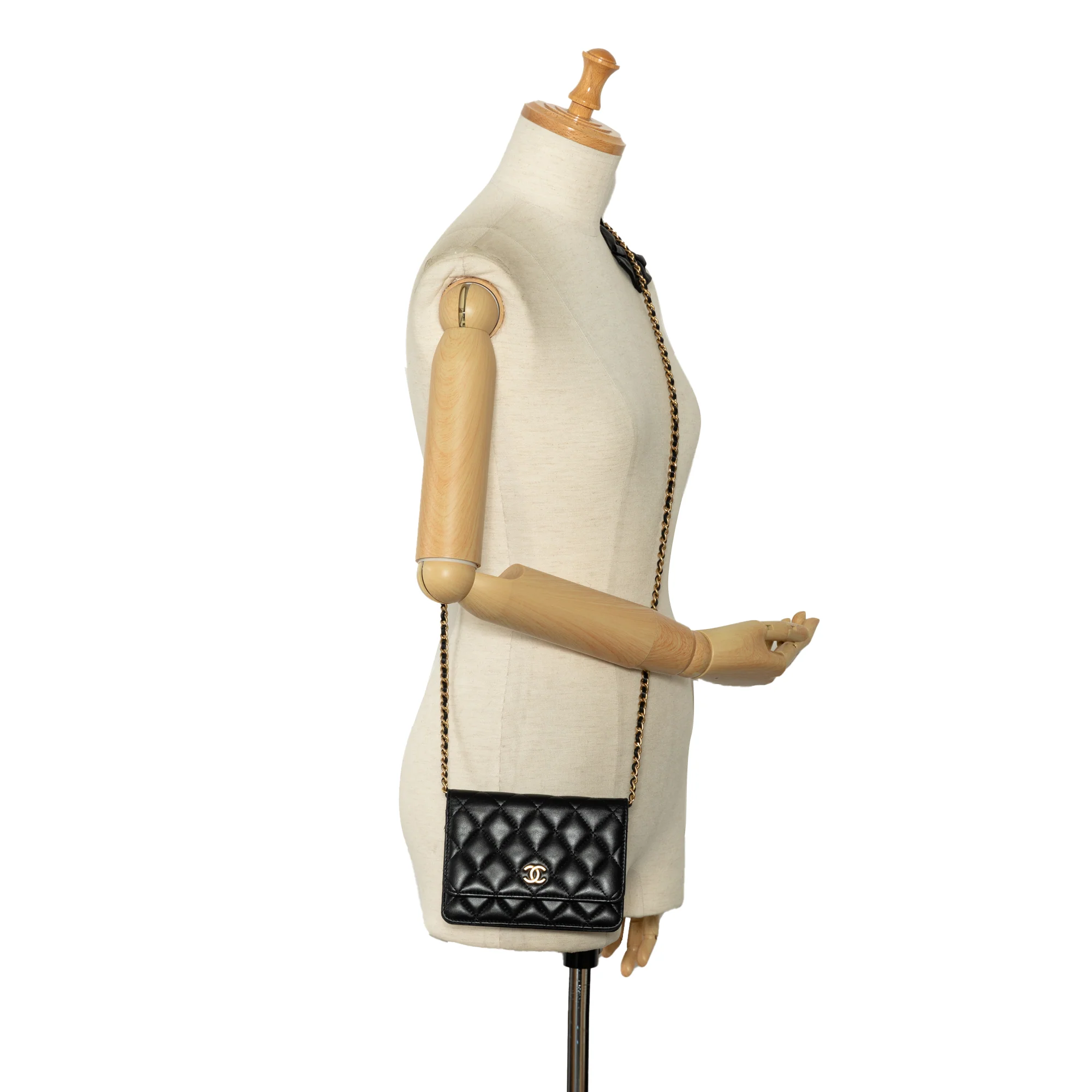 Chanel | Pre-Owned Lambskin Romance Wallet On Chain | Black - Image 3