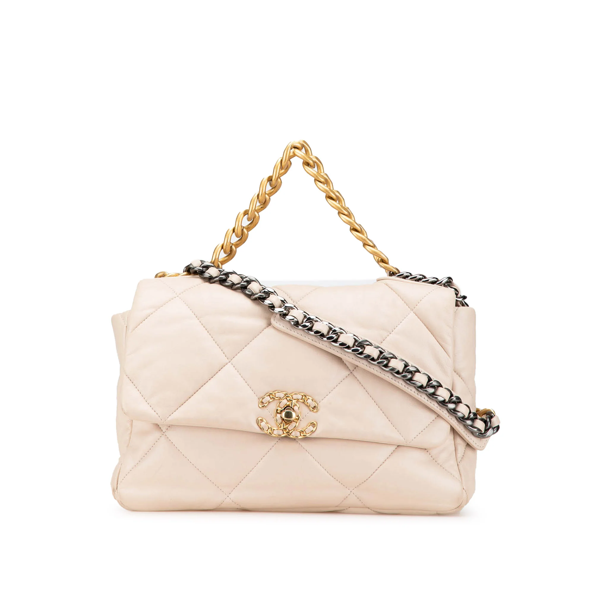 Chanel | Pre-Owned Large Lambskin 19 Flap | Beige