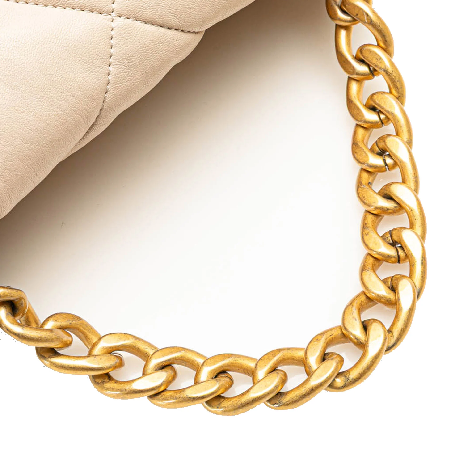 Chanel | Pre-Owned Large Lambskin 19 Flap | Beige - Image 3