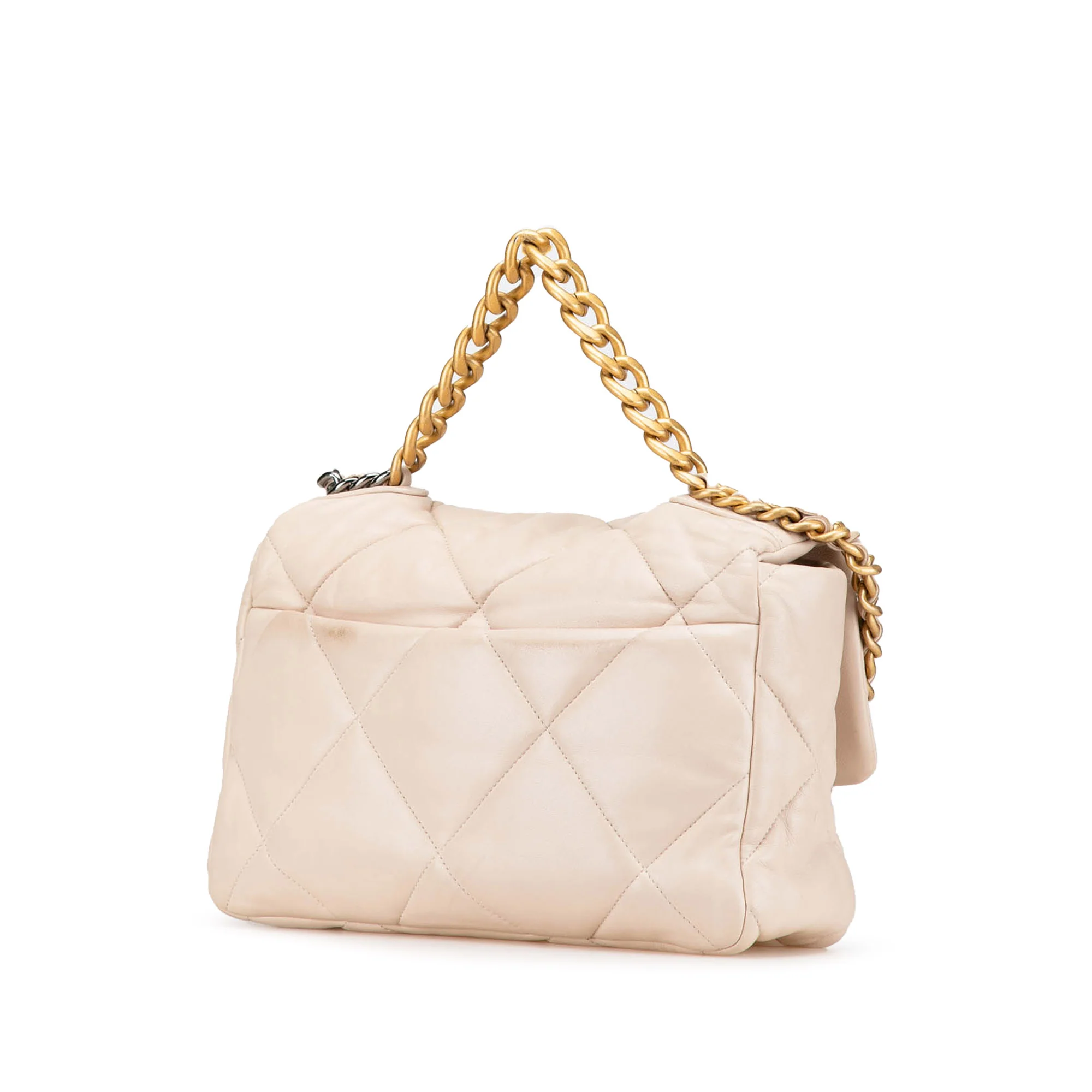 Chanel | Pre-Owned Large Lambskin 19 Flap | Beige - Image 6