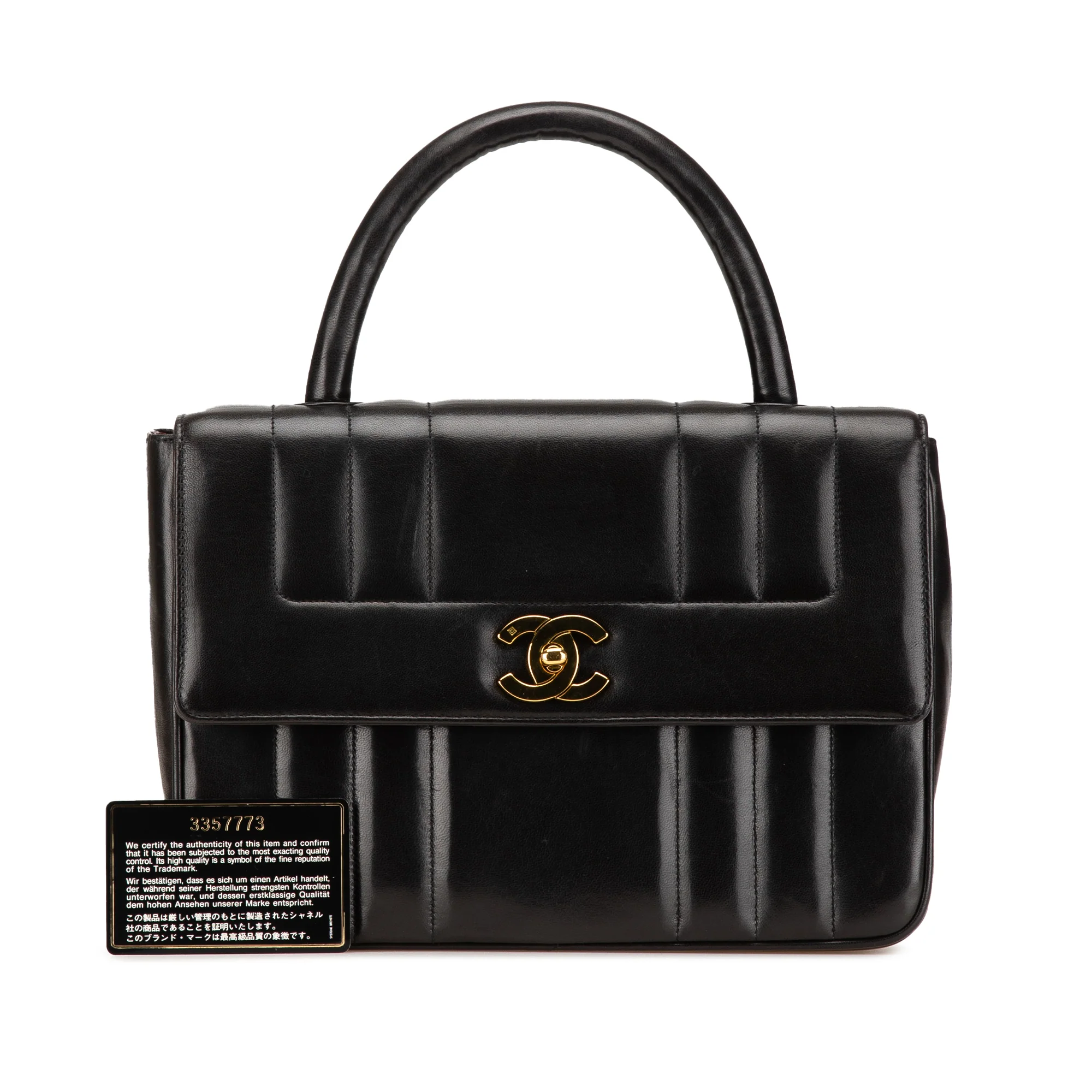 Chanel | Pre-Owned Mademoiselle Top Handle Handbag | Black - Image 6