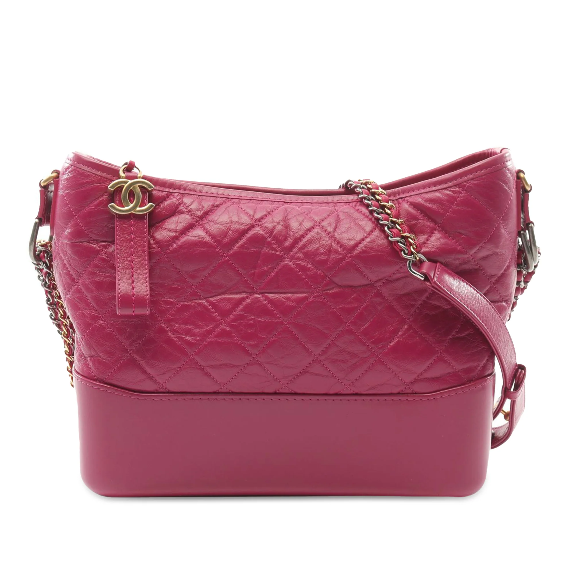 Chanel | Pre-Owned Medium Aged Calfskin Gabrielle Crossbody | Pink/Dark Pink