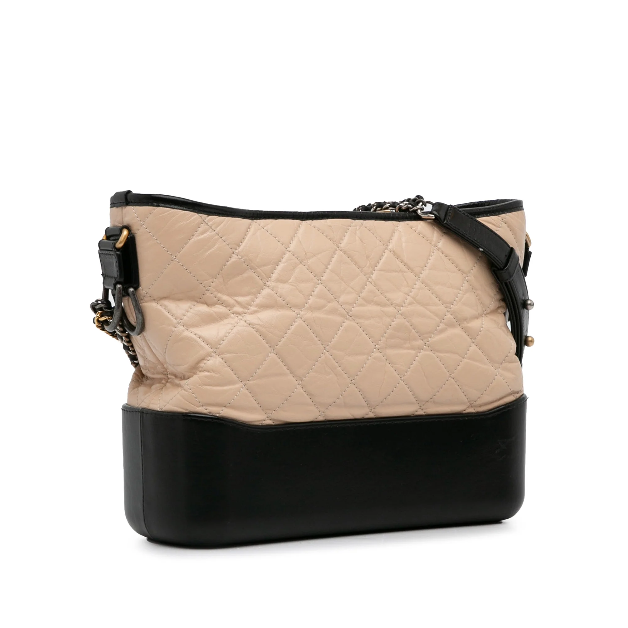 Chanel | Pre-Owned Medium Bicolor Lambskin Gabrielle Crossbody | BeigeBlack - Image 7