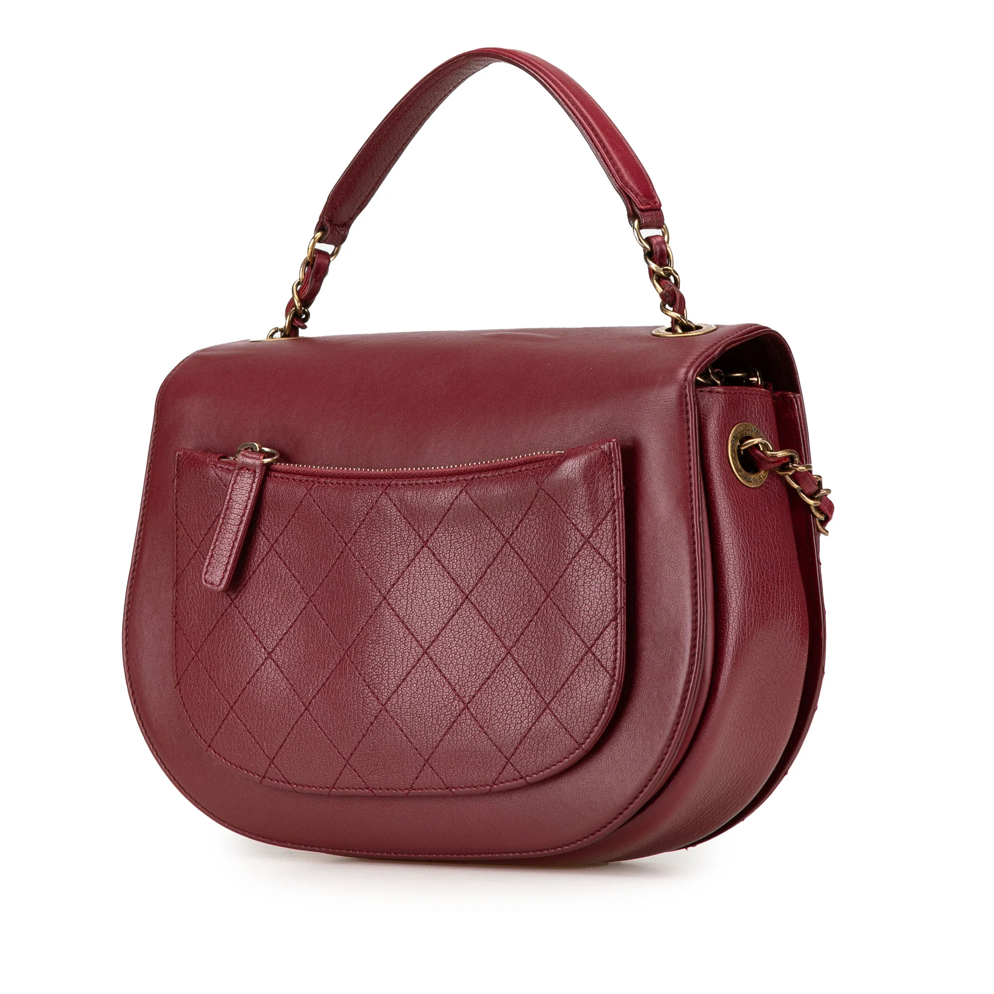 Chanel | Pre-Owned Medium Calfskin Coco Curve Flap | Red/Dark Red - Image 5