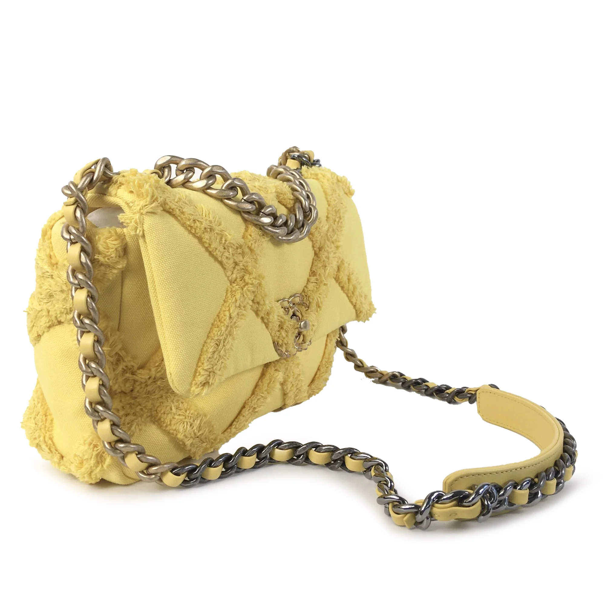 Chanel | Pre-Owned Medium Canvas 19 Flap | Yellow - Image 12