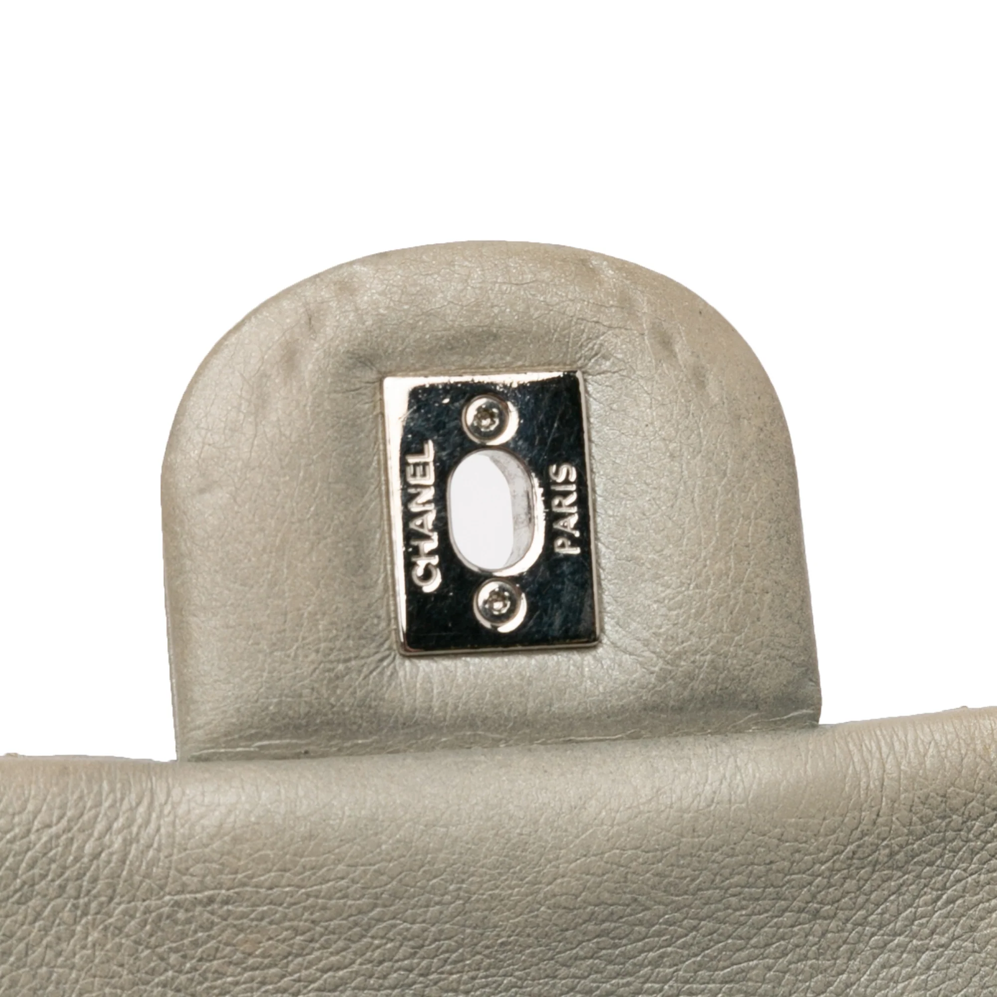 Chanel | Pre-Owned Medium Chevron Calfskin Stud Wars Flap | Silver - Image 2
