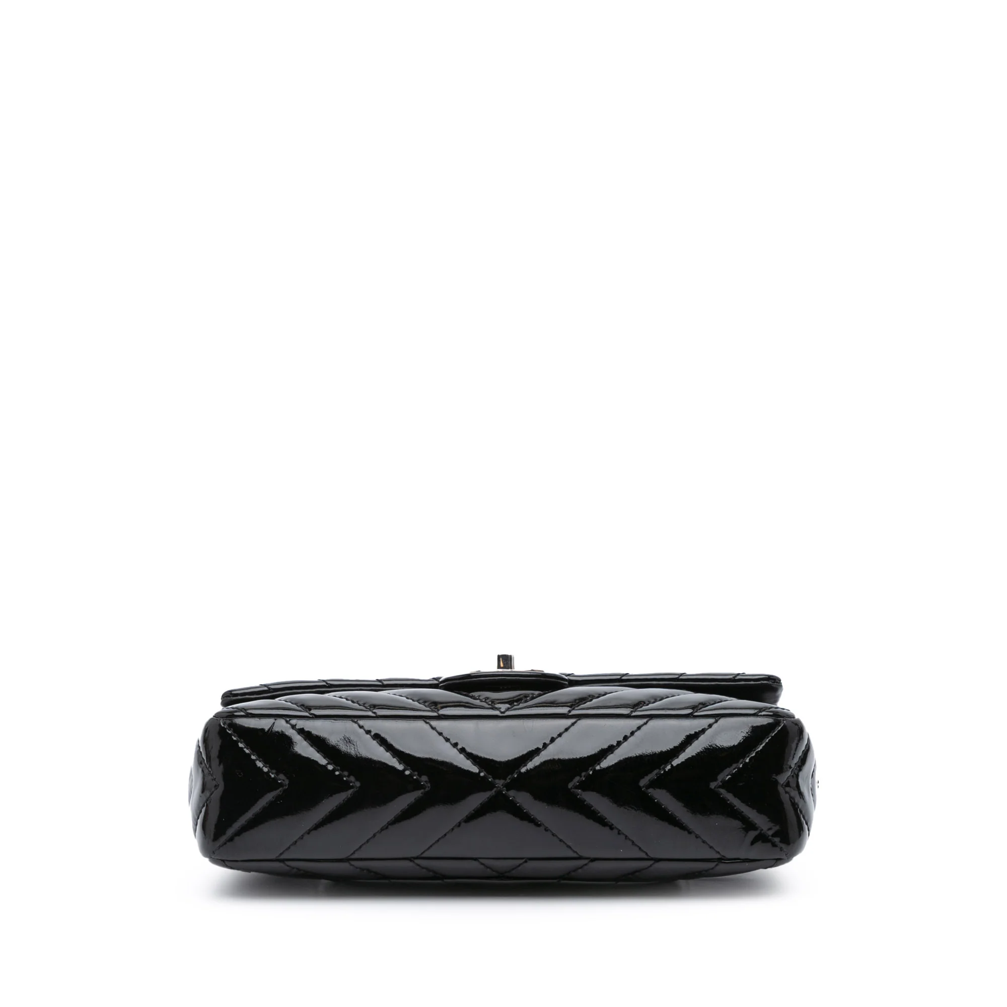 Chanel | Pre-Owned Medium Classic Chevron Patent Double Flap - II | Black - Image 4