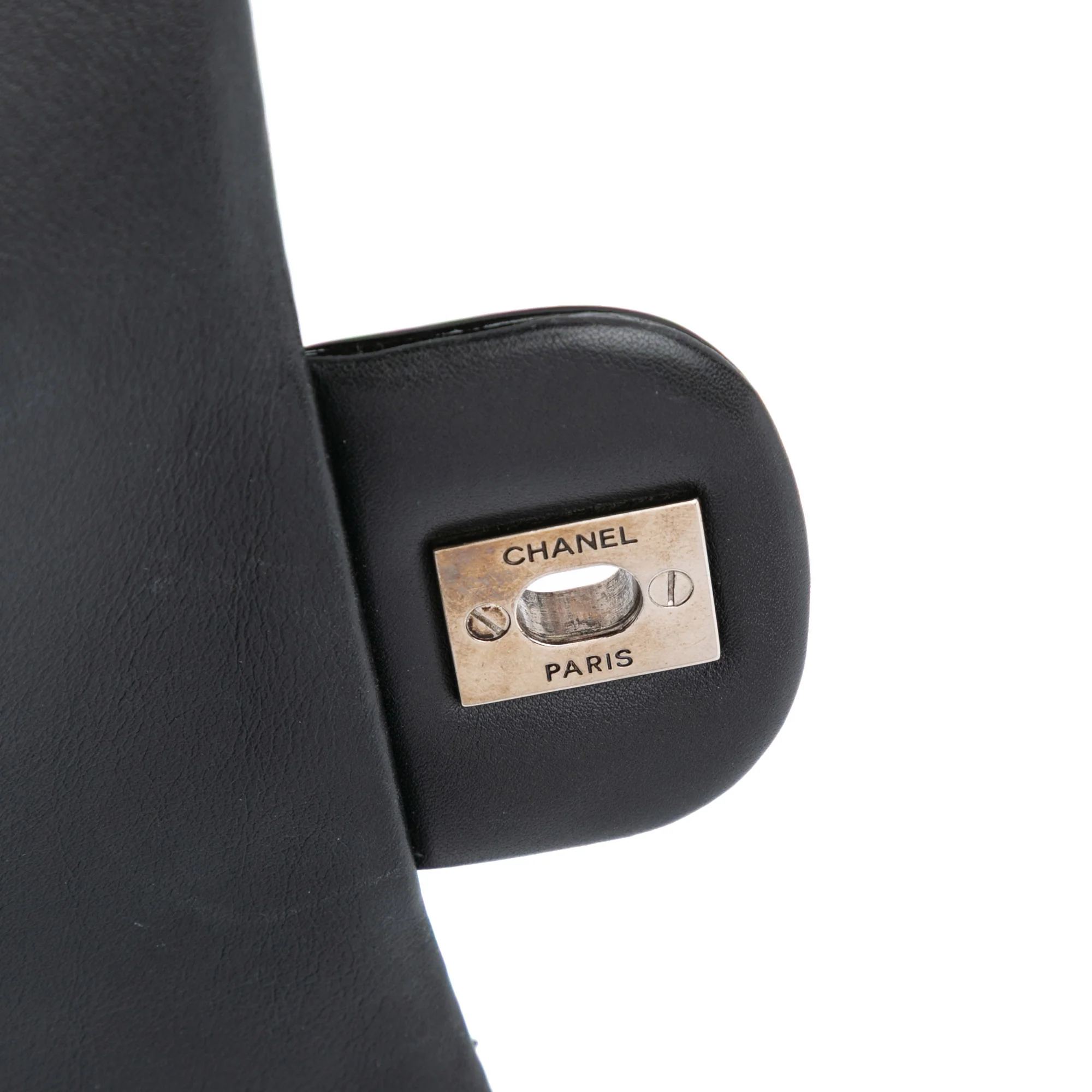 Chanel | Pre-Owned Medium Classic Chevron Patent Double Flap - II | Black - Image 8