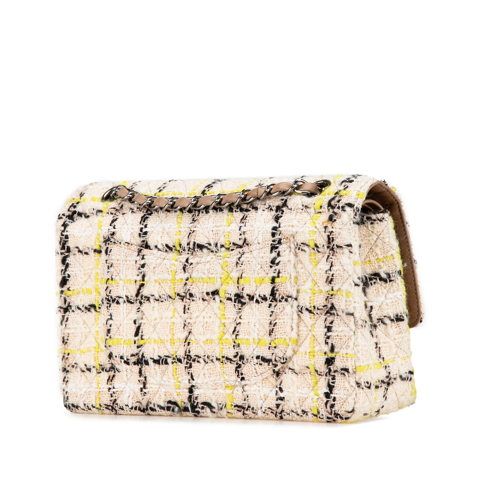 Chanel | Pre-Owned Medium Classic Tweed Double Flap | Beige - Image 10