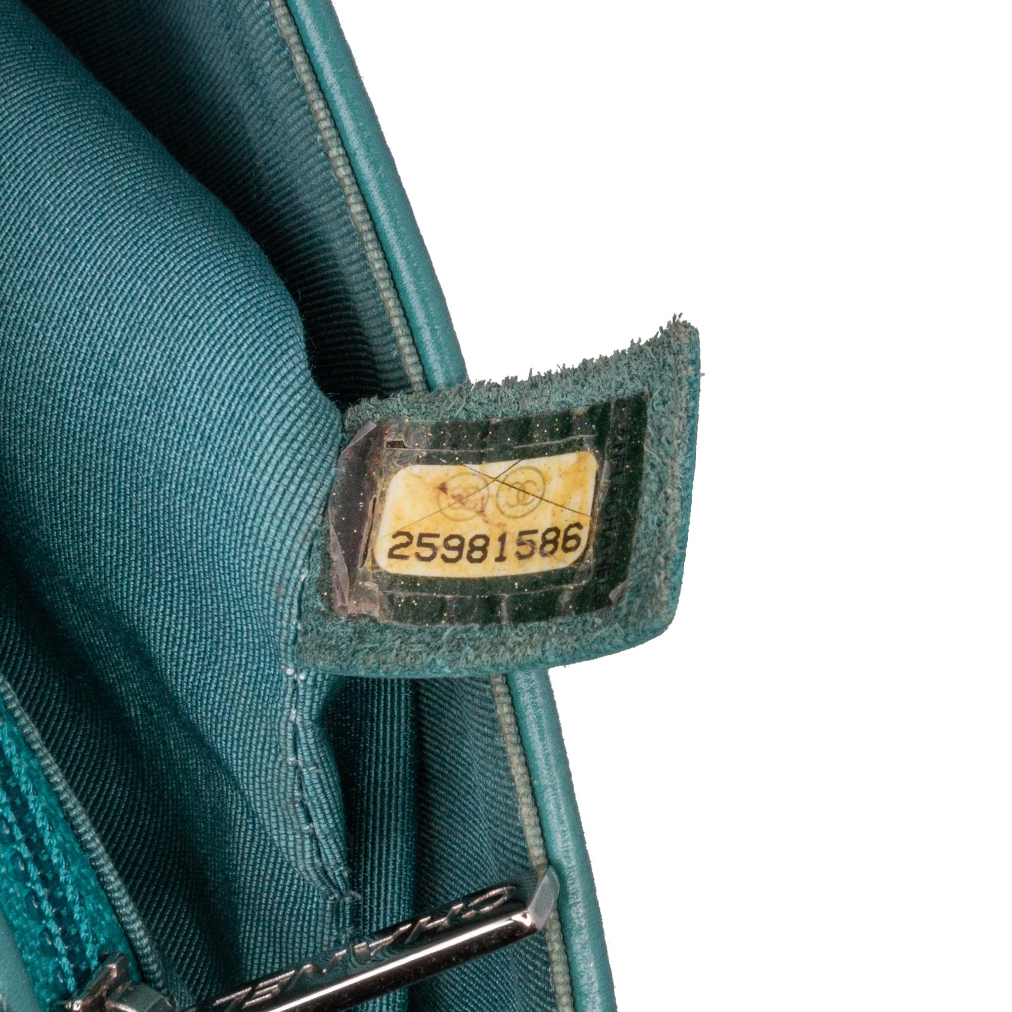 Chanel | Pre-Owned Medium Crumpled Calfskin Bi Vintage Full Flap | Blue/Turquoise - Image 6