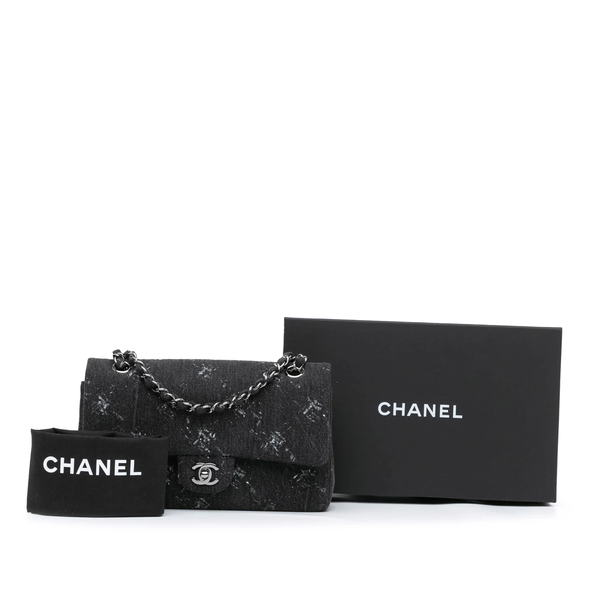 Chanel | Pre-Owned Medium Denim Double Flap | Black - Image 4