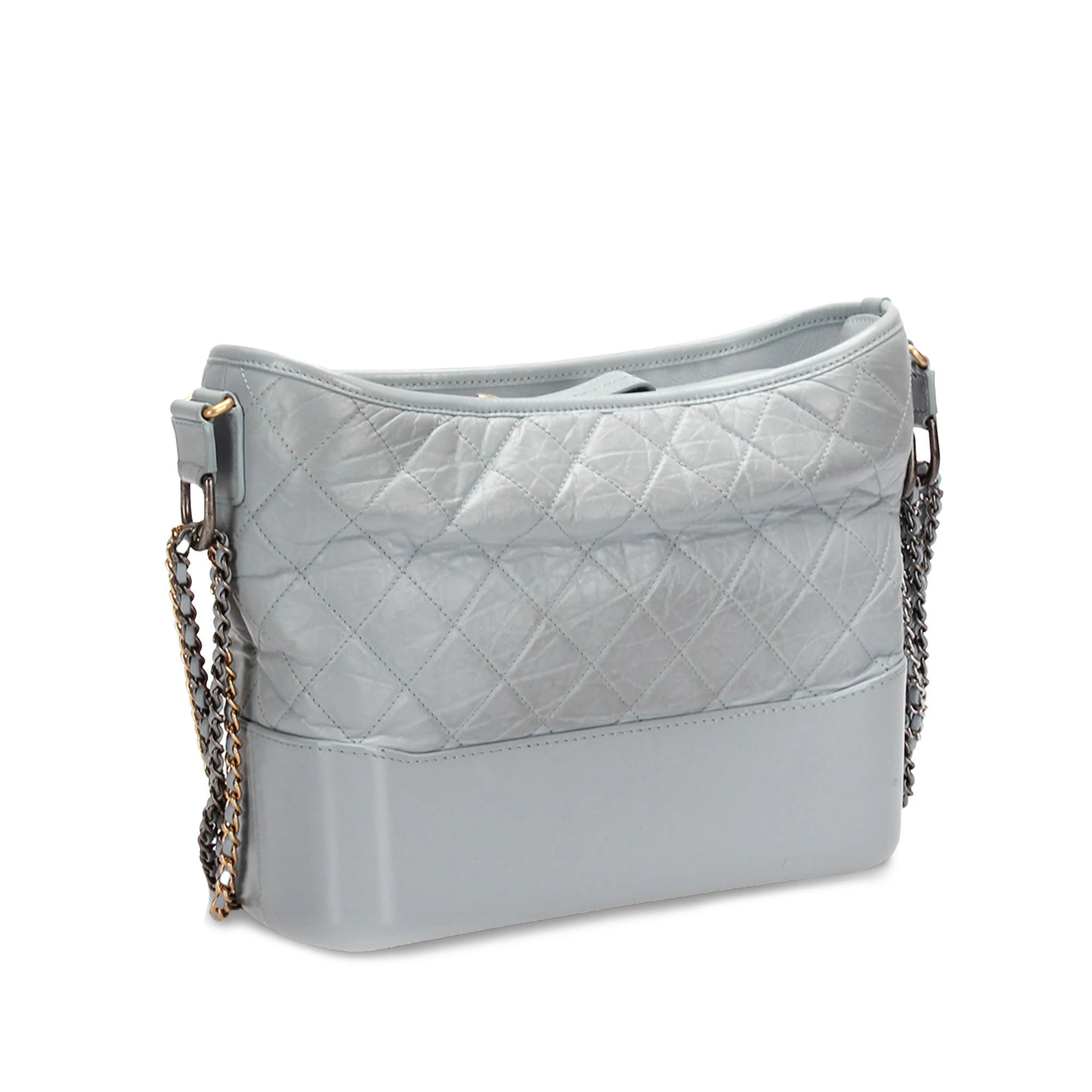 Chanel | Pre-Owned Medium Gabrielle Leather Shoulder Bag | Gray - Image 6