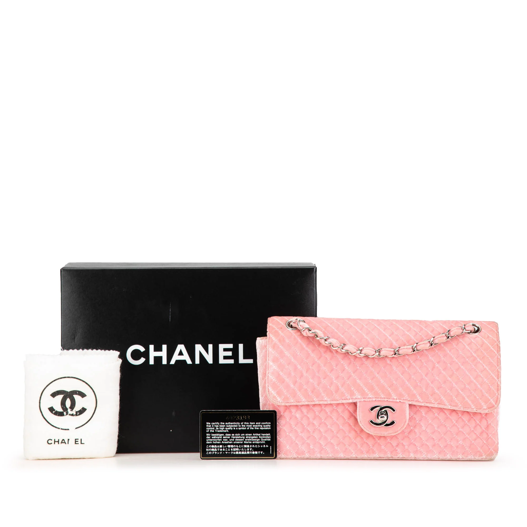 Chanel | Pre-Owned Medium Micro Quilted Velvet CC Flap | Pink - Image 3