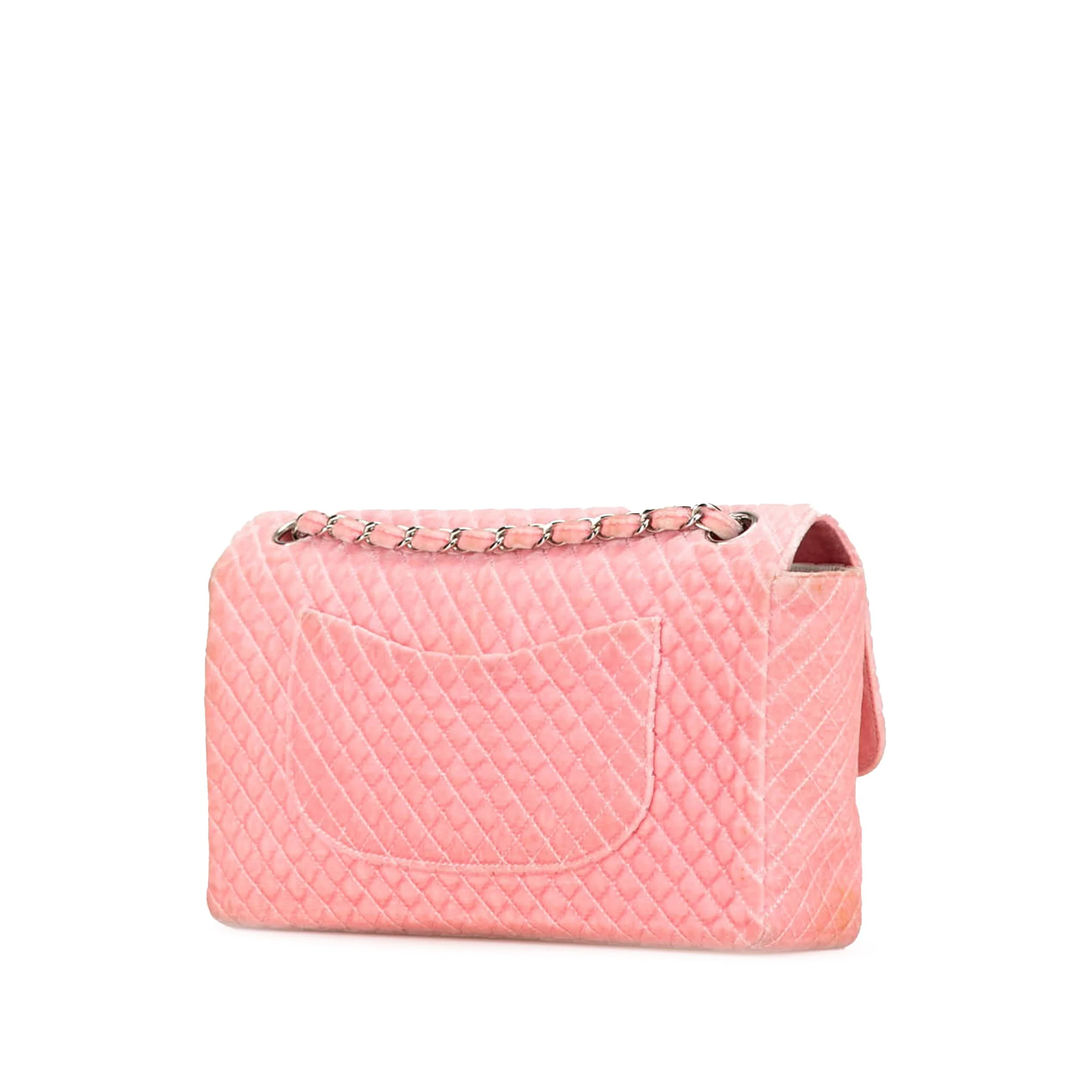 Chanel | Pre-Owned Medium Micro Quilted Velvet CC Flap | Pink - Image 4