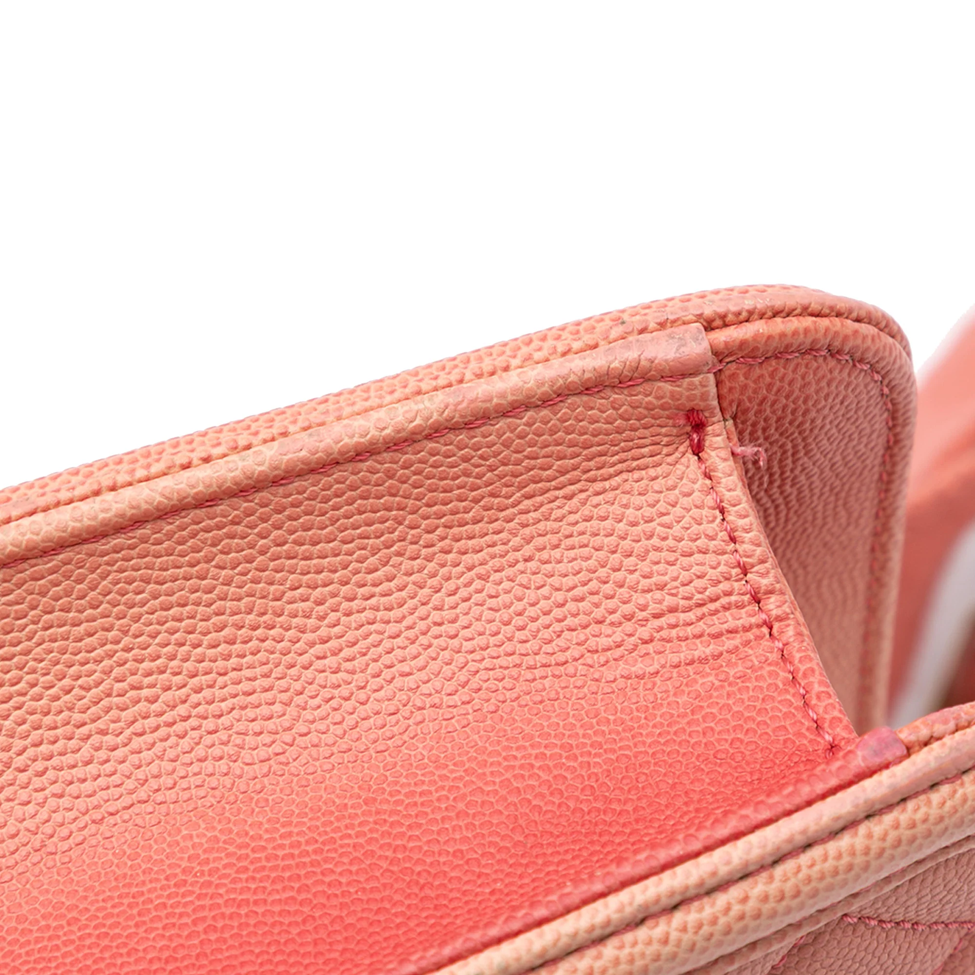Chanel | Pre-Owned Medium Quilted Caviar Sunset On The Sea Flap | Pink/Salmon - Image 10