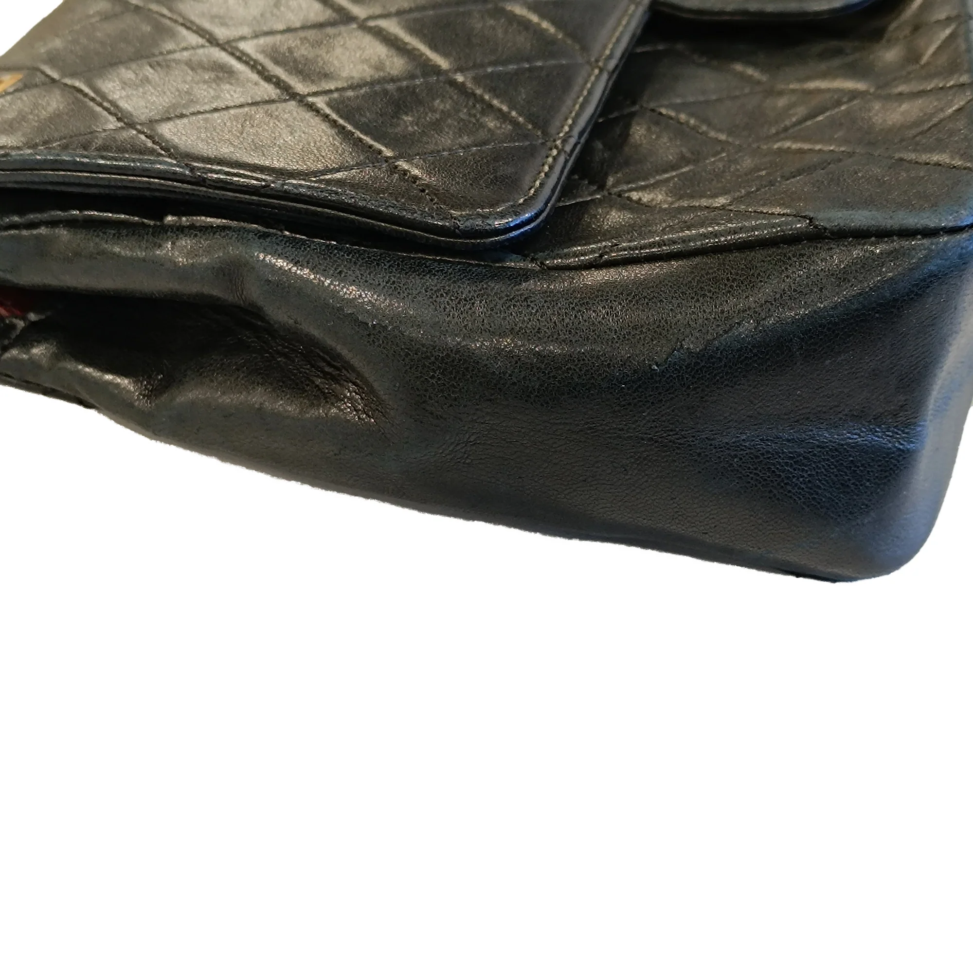 Chanel | Pre-Owned Medium Quilted Lambskin Double Flap | Black - Image 5
