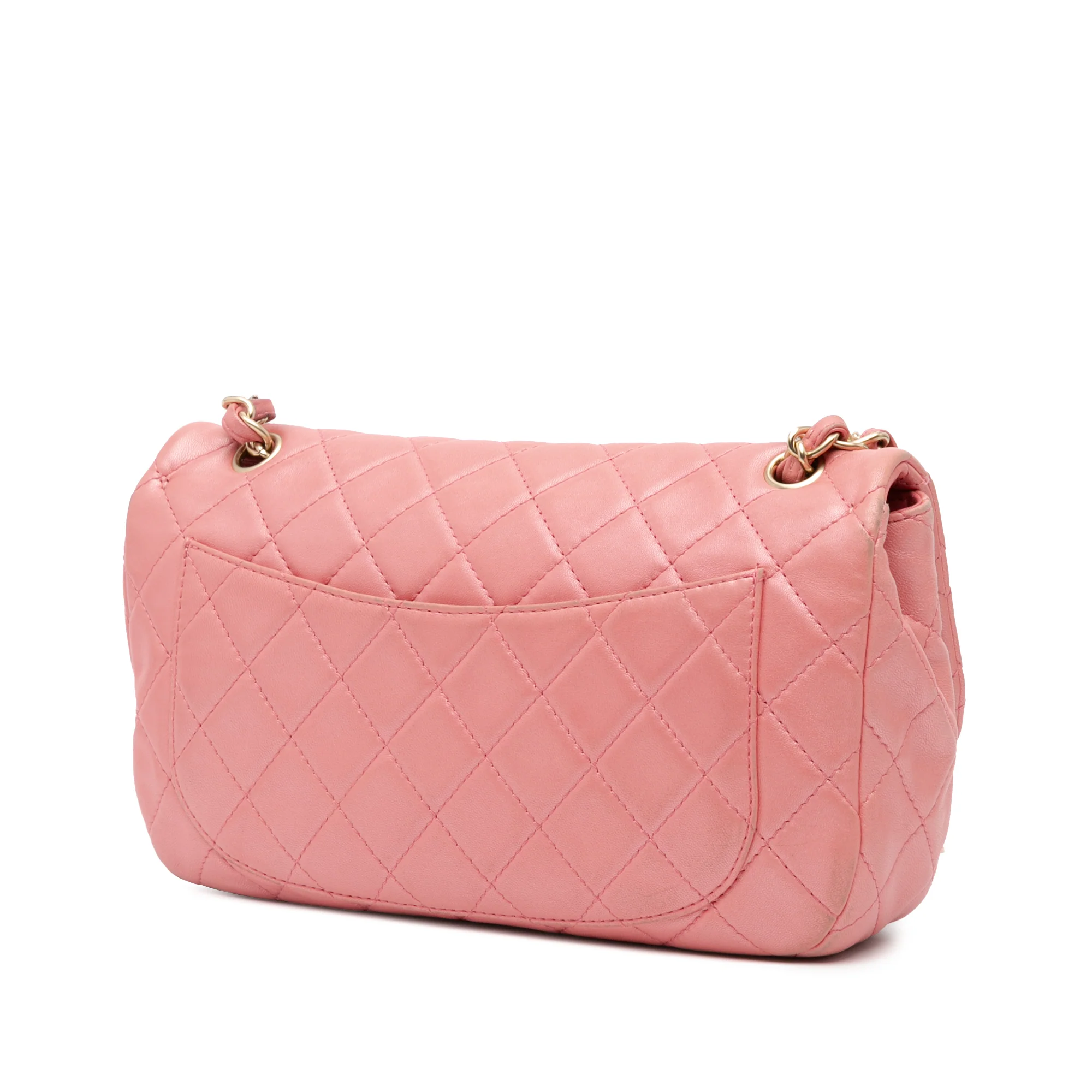 Chanel | Pre-Owned Medium Quilted Lambskin Precious Jewel Single Flap | Pink - Image 4