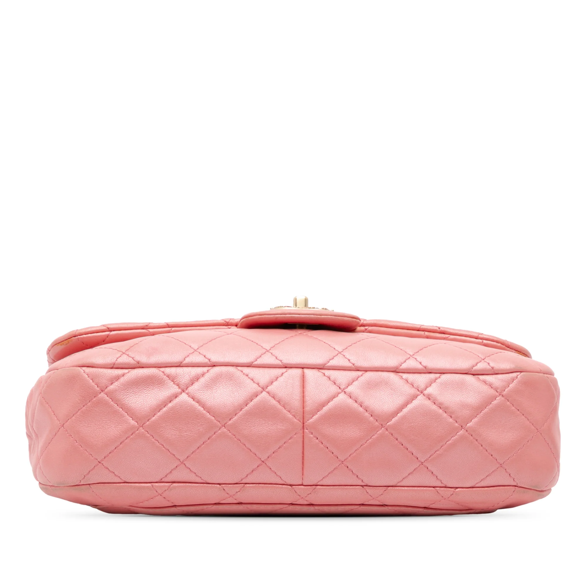 Chanel | Pre-Owned Medium Quilted Lambskin Precious Jewel Single Flap | Pink - Image 5