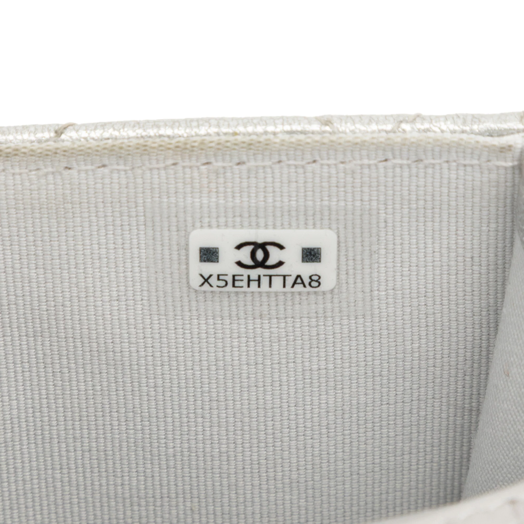 Chanel | Pre-Owned Metallic Lambskin Crystal Star Chain Belt Bag | Silver - Image 7
